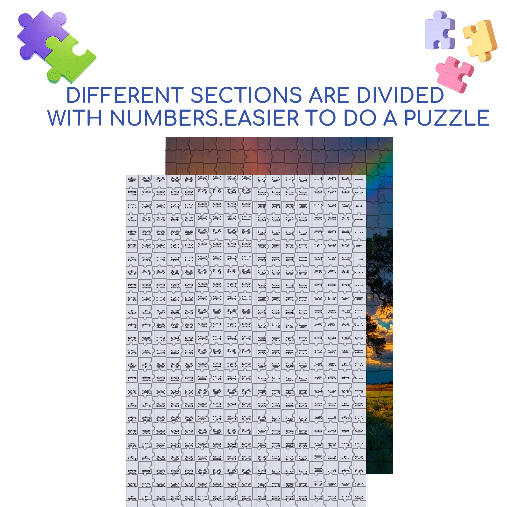 Vibrant Rainbow and Giant Tree 500pcs/1000pcs Jigsaw Puzzle, Scratch-Resistant, Interactive Family Game & Brain-Boosting DIY Decor, Perfect for Halloween, Christmas & New Year Gifts, Family Puzzle Game