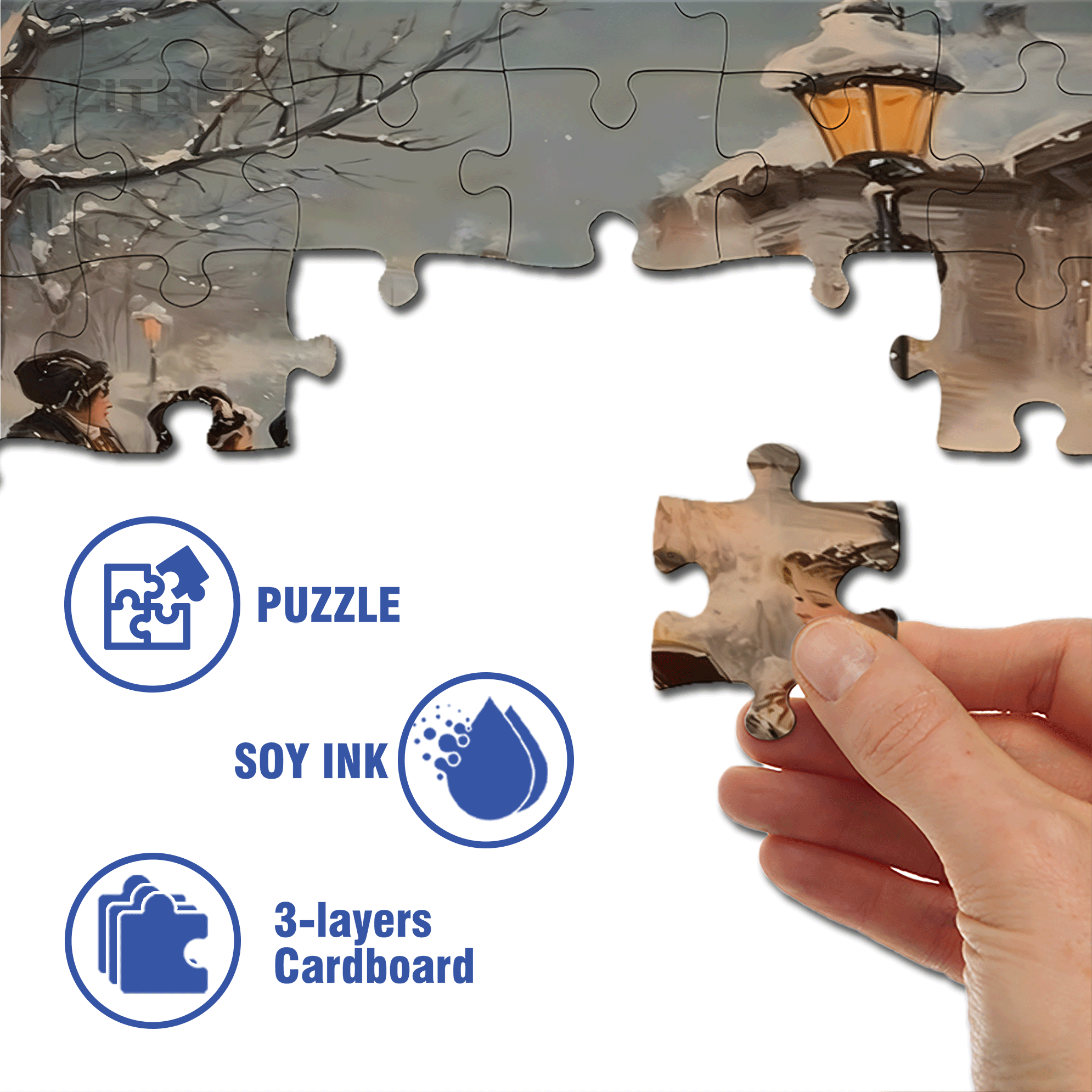 Victorian Ladies Caroling 500pcs/1000pcs Jigsaw Puzzle, Scratch-Resistant, Interactive Family Game & Brain-Boosting DIY Decor, Perfect for Halloween, Christmas & New Year Gifts, Family Puzzle Game