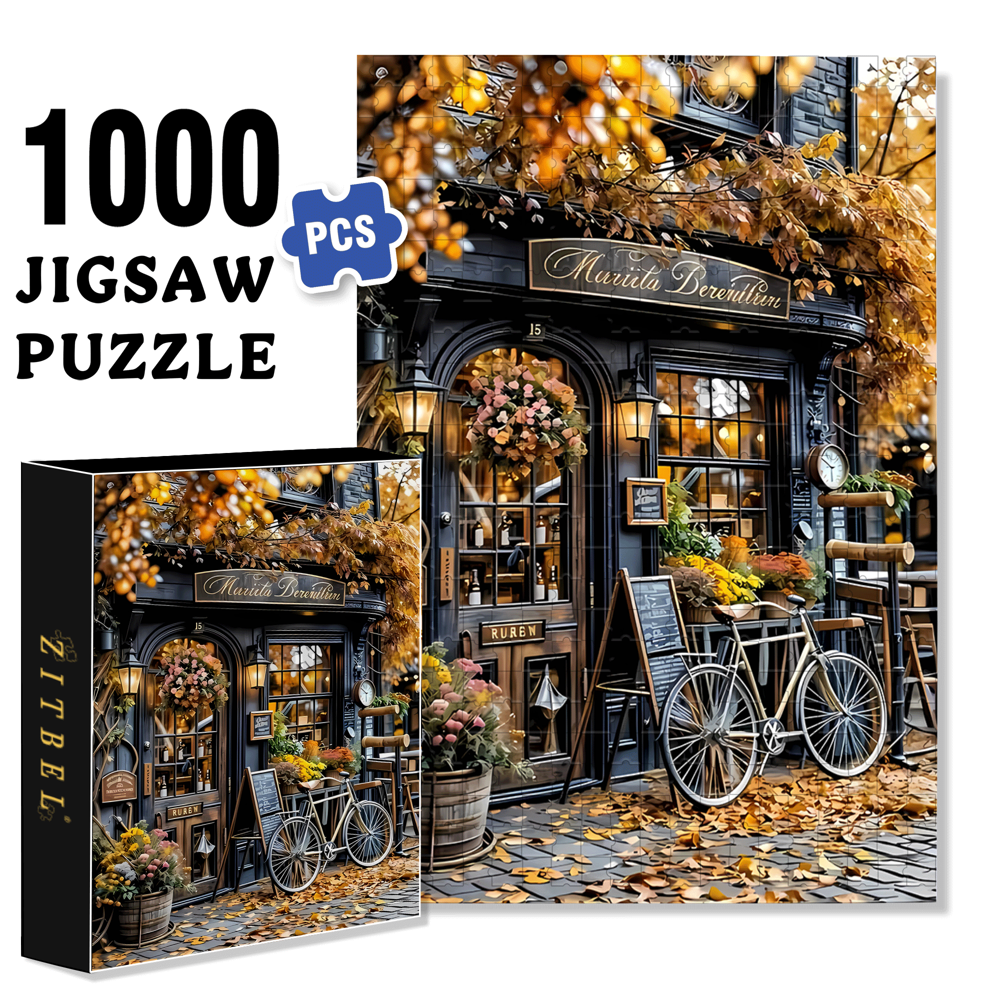 Vintage Bicycle 500pcs/1000pcs Jigsaw Puzzle, Scratch-Resistant, Interactive Family Game & Brain-Boosting DIY Decor, Perfect for Halloween, Christmas & New Year Gifts, Family Puzzle Game