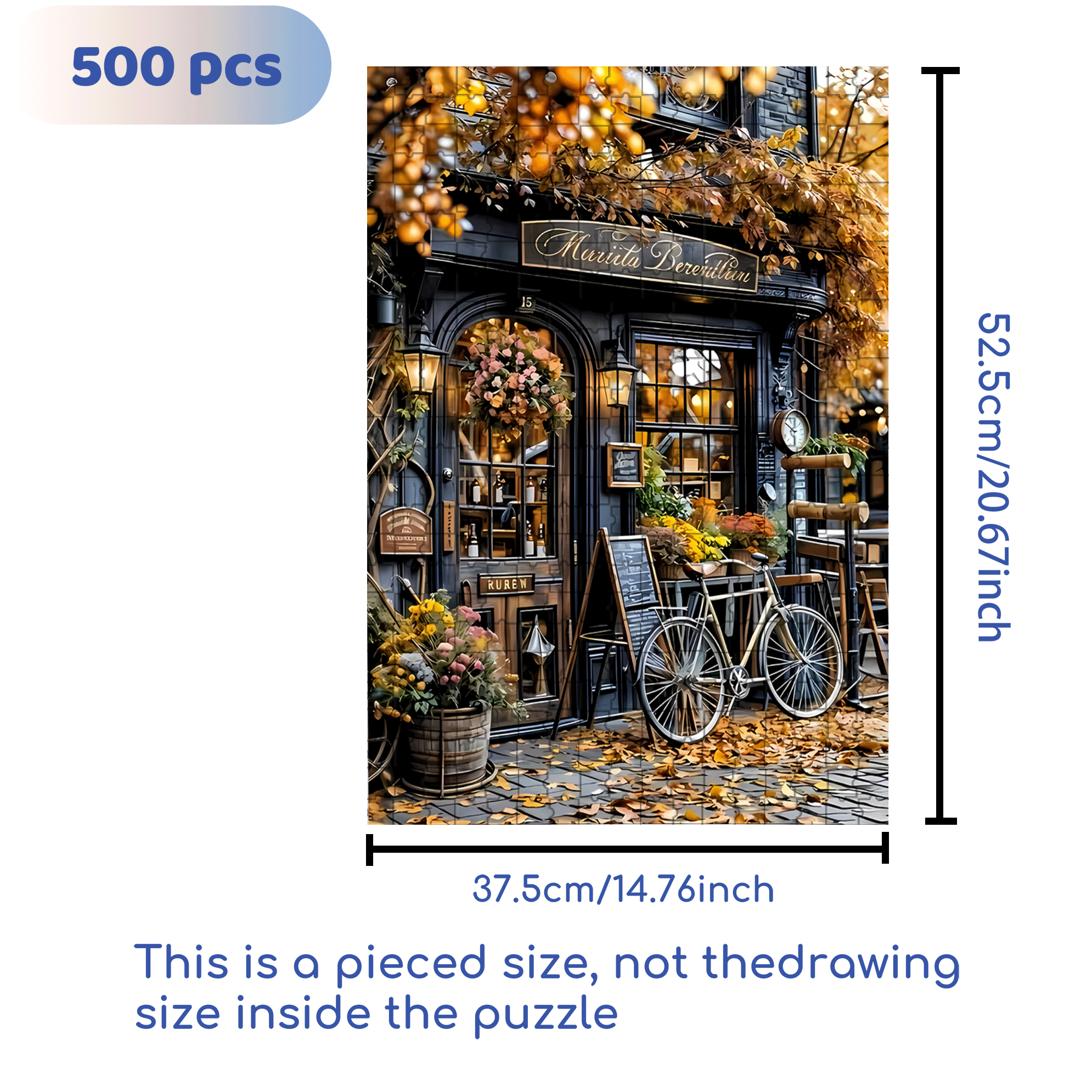 Vintage Bicycle 500pcs/1000pcs Jigsaw Puzzle, Scratch-Resistant, Interactive Family Game & Brain-Boosting DIY Decor, Perfect for Halloween, Christmas & New Year Gifts, Family Puzzle Game