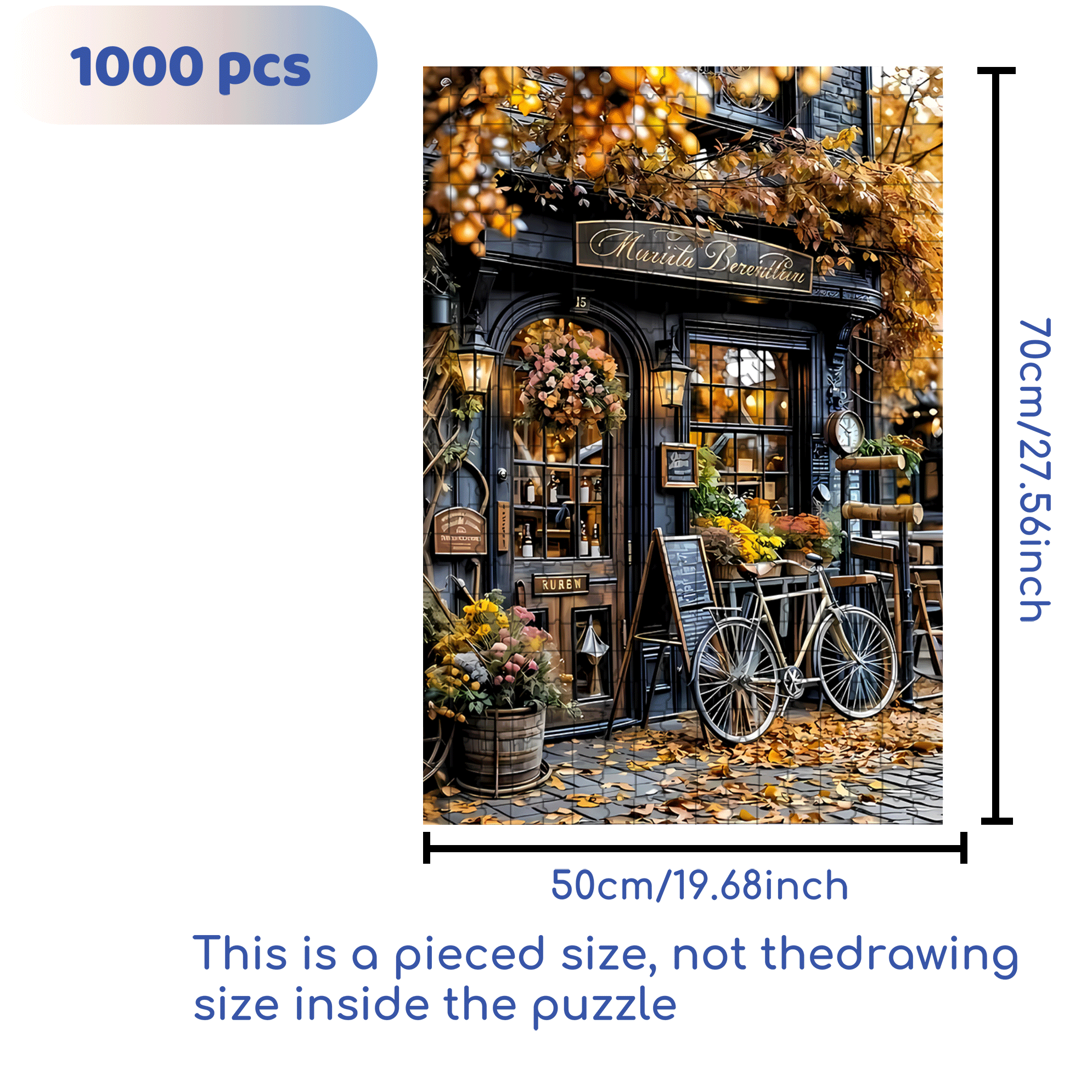 Vintage Bicycle 500pcs/1000pcs Jigsaw Puzzle, Scratch-Resistant, Interactive Family Game & Brain-Boosting DIY Decor, Perfect for Halloween, Christmas & New Year Gifts, Family Puzzle Game