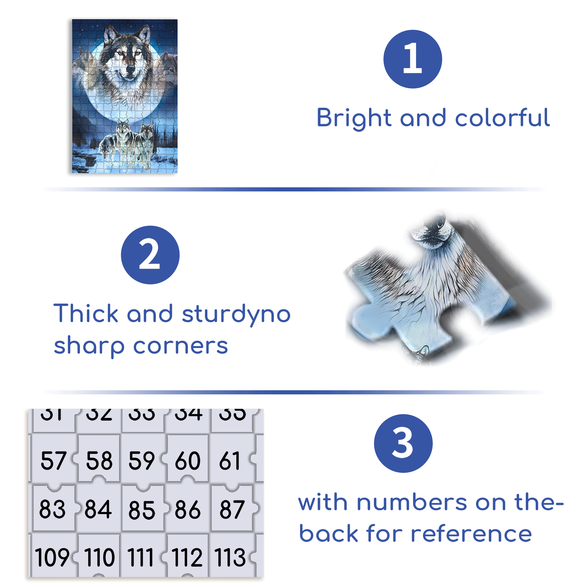 Winter Wolves 500pcs/1000pcs Jigsaw Puzzle, Scratch-Resistant, Interactive Family Game & Brain-Boosting DIY Decor, Perfect for Halloween, Christmas & New Year Gifts, Family Puzzle Game