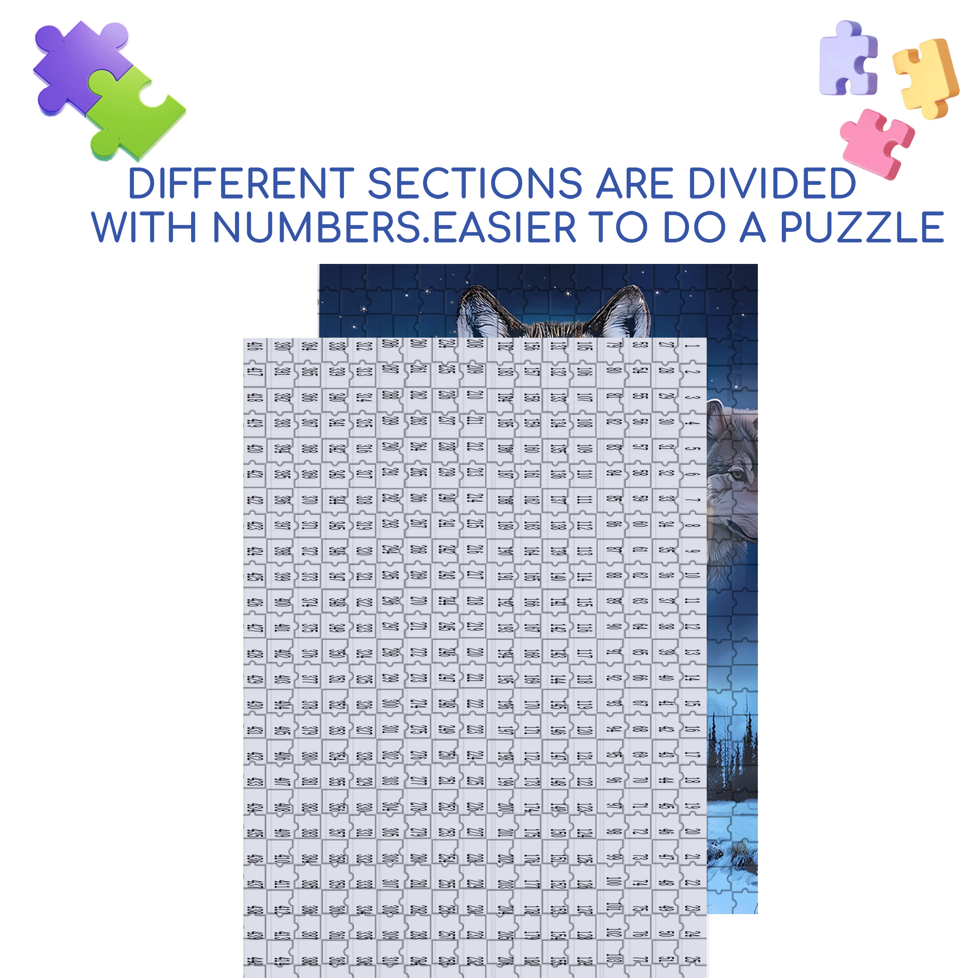 Winter Wolves 500pcs/1000pcs Jigsaw Puzzle, Scratch-Resistant, Interactive Family Game & Brain-Boosting DIY Decor, Perfect for Halloween, Christmas & New Year Gifts, Family Puzzle Game