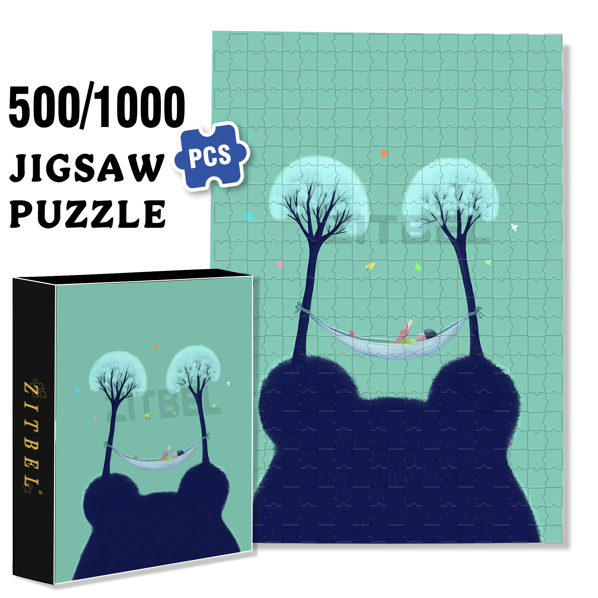 A Short Rest In The Forest 500pcs/1000pcs Jigsaw Puzzle, Scratch-Resistant, Interactive Family Game & Brain-Boosting DIY Decor, Perfect for Halloween, Christmas & New Year Gifts, Family Puzzle Game