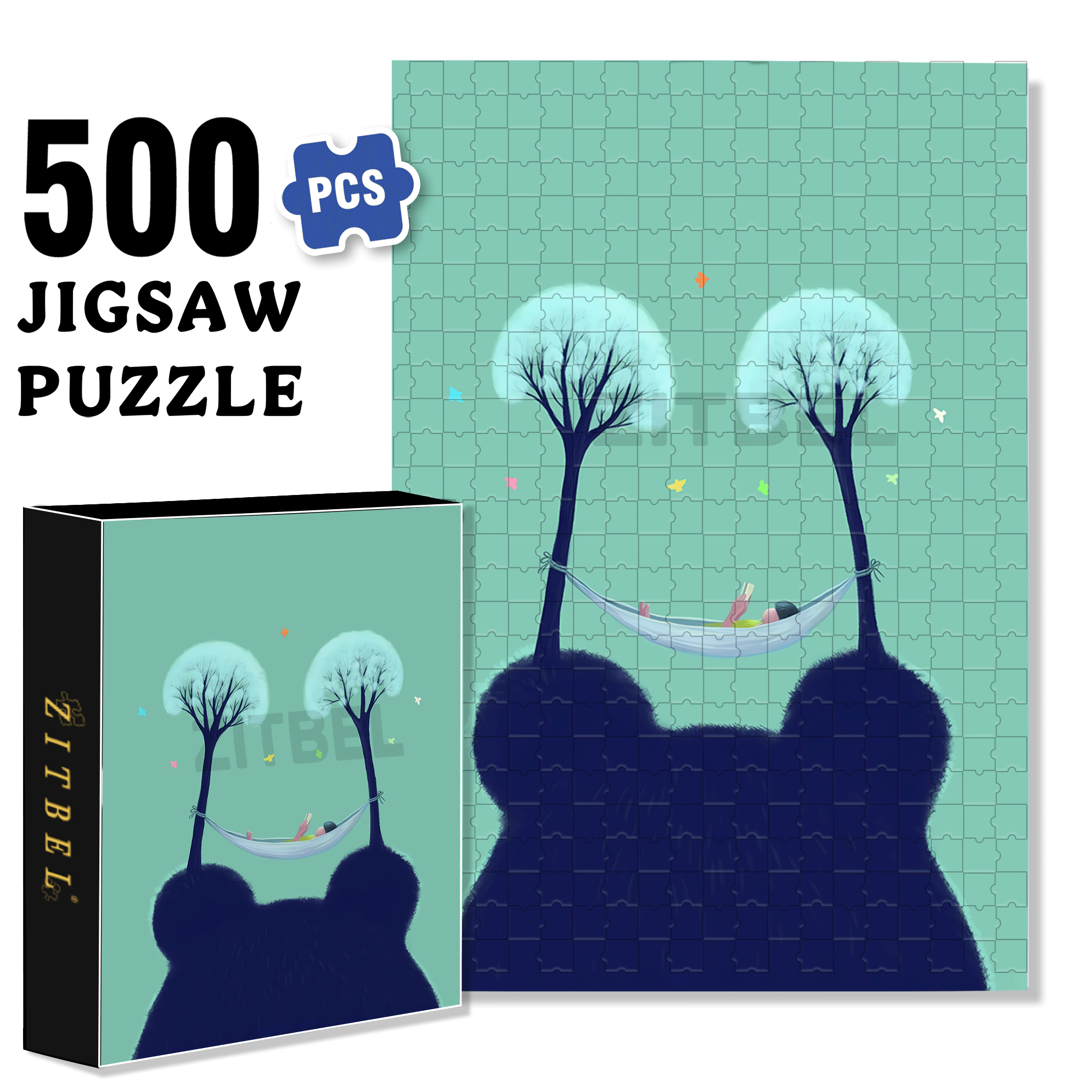 A Short Rest In The Forest 500pcs/1000pcs Jigsaw Puzzle, Scratch-Resistant, Interactive Family Game & Brain-Boosting DIY Decor, Perfect for Halloween, Christmas & New Year Gifts, Family Puzzle Game