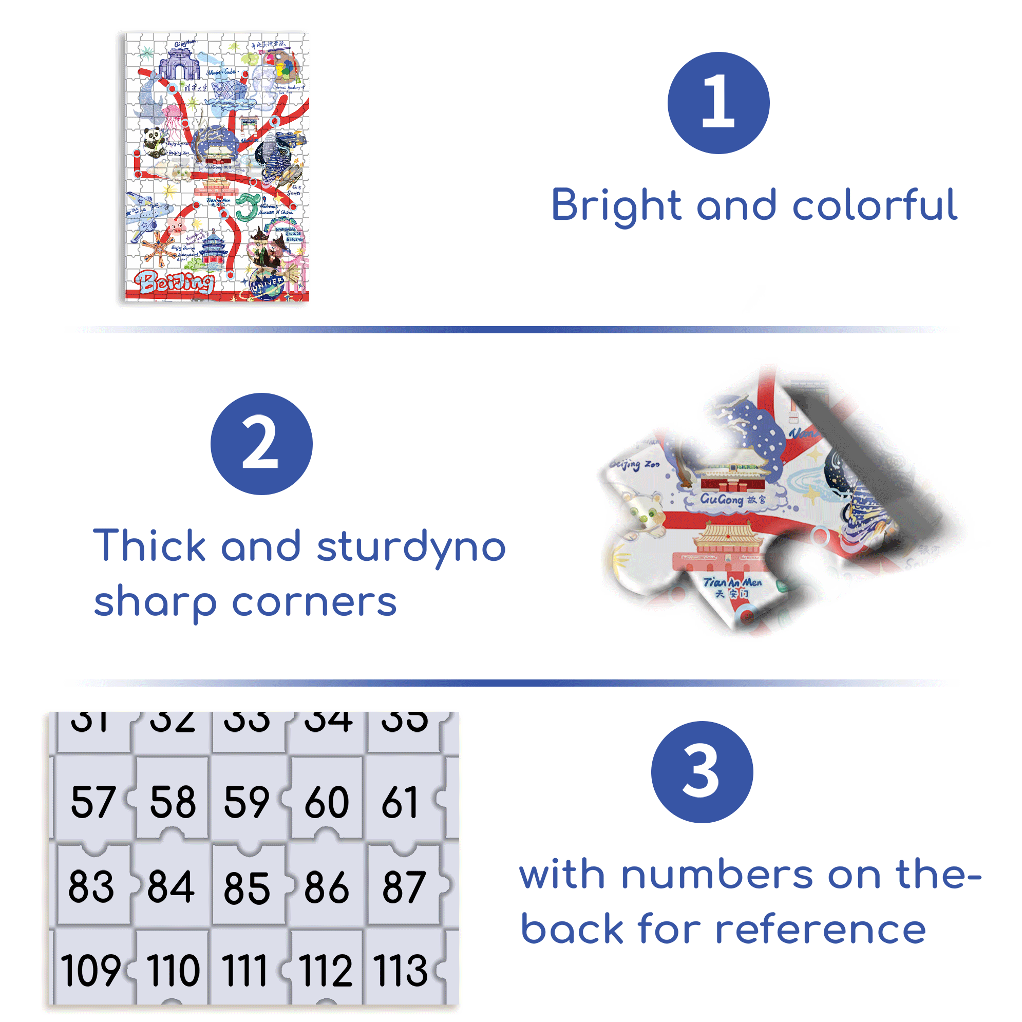 Beijing Tourist Map 500pcs/1000pcs Jigsaw Puzzle, Scratch-Resistant, Interactive Family Game & Brain-Boosting DIY Decor, Perfect for Halloween, Christmas & New Year Gifts, Family Puzzle Game