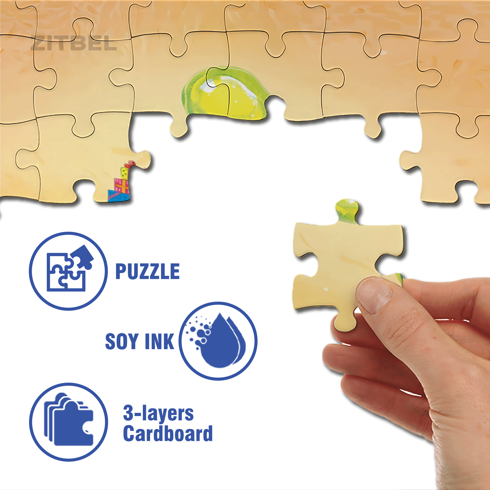 Best Wishes From Jinliu 500pcs/1000pcs Jigsaw Puzzle, Scratch-Resistant, Interactive Family Game & Brain-Boosting DIY Decor, Perfect for Halloween, Christmas & New Year Gifts, Family Puzzle Game