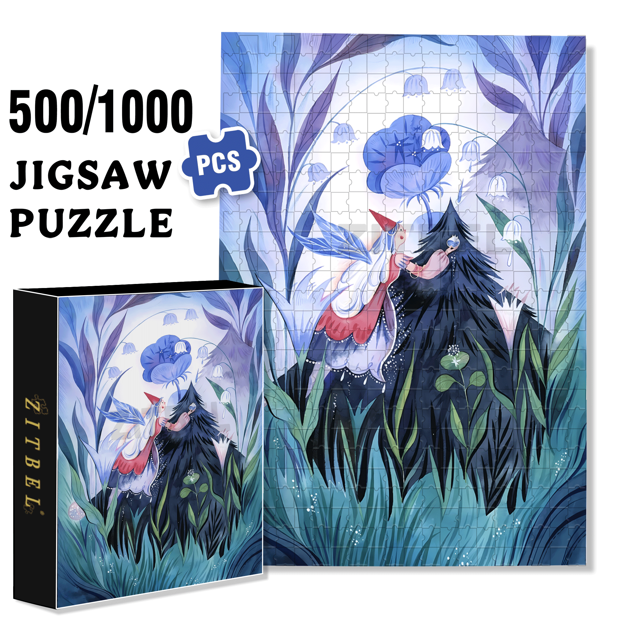 Bush Sprite 500pcs/1000pcs Jigsaw Puzzle, Scratch-Resistant, Interactive Family Game & Brain-Boosting DIY Decor, Perfect for Halloween, Christmas & New Year Gifts, Family Puzzle Game