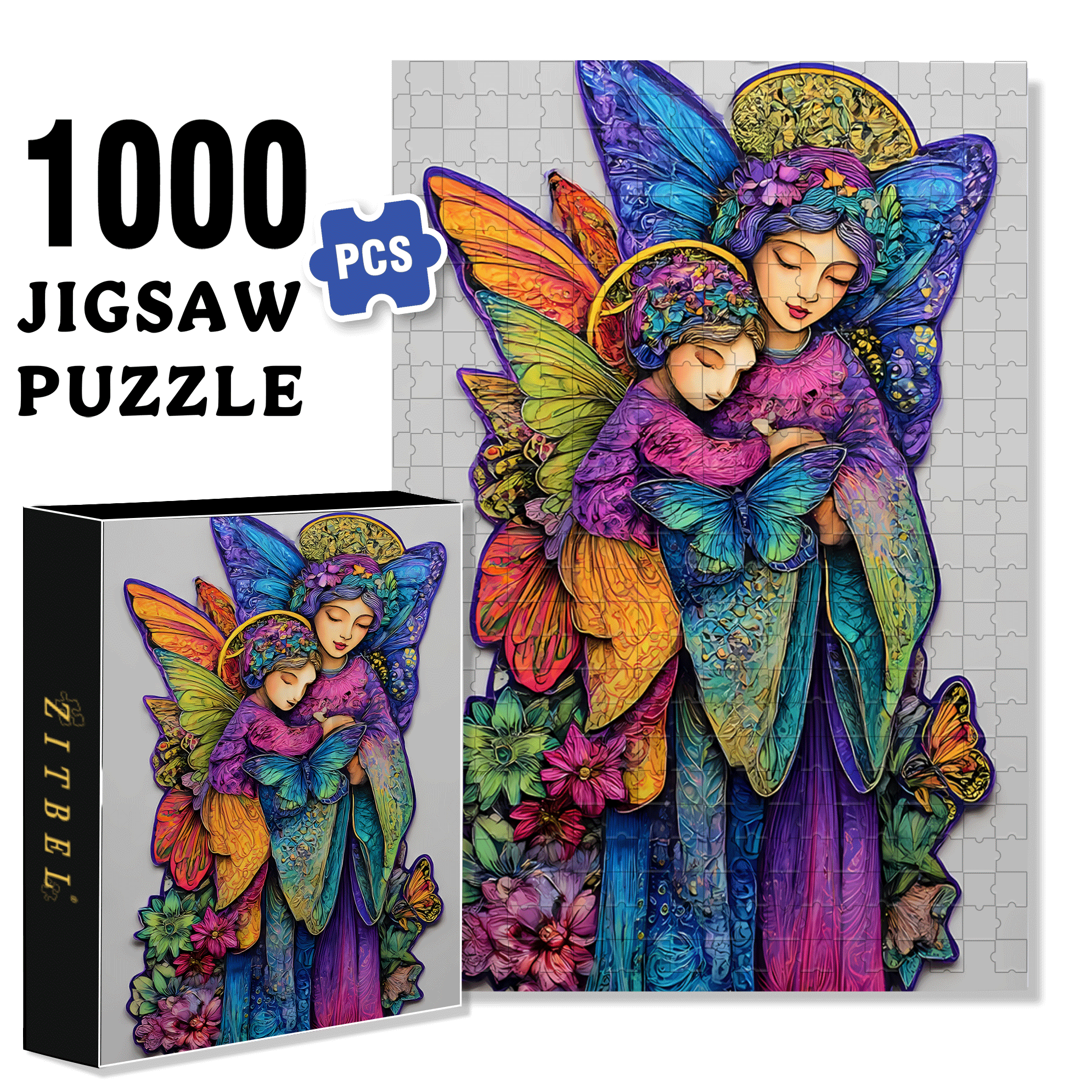Butterfly Wings Protection 500pcs/1000pcs Jigsaw Puzzle, Scratch-Resistant, Interactive Family Game & Brain-Boosting DIY Decor, Perfect for Halloween, Christmas & New Year Gifts, Family Puzzle Game