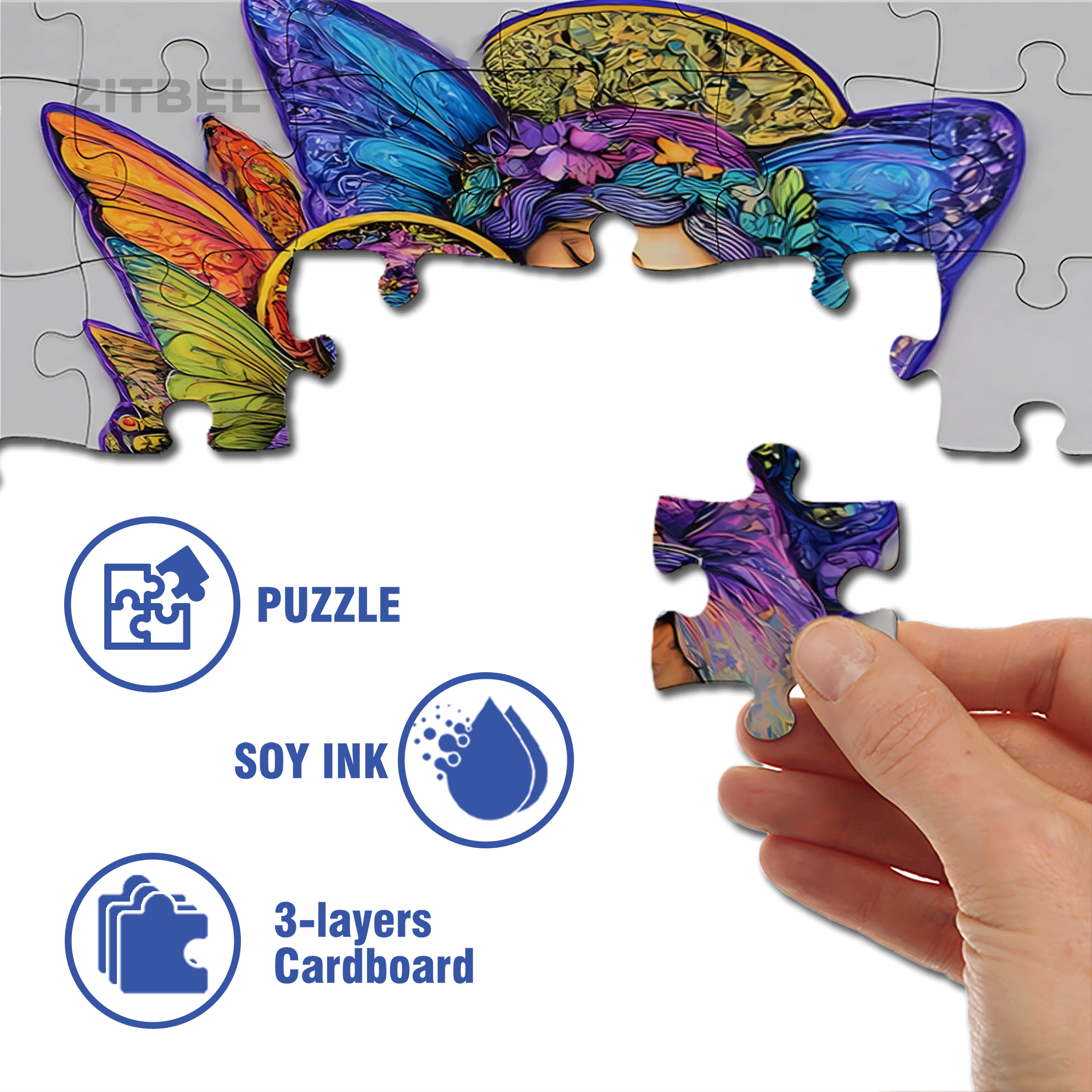 Butterfly Wings Protection 500pcs/1000pcs Jigsaw Puzzle, Scratch-Resistant, Interactive Family Game & Brain-Boosting DIY Decor, Perfect for Halloween, Christmas & New Year Gifts, Family Puzzle Game