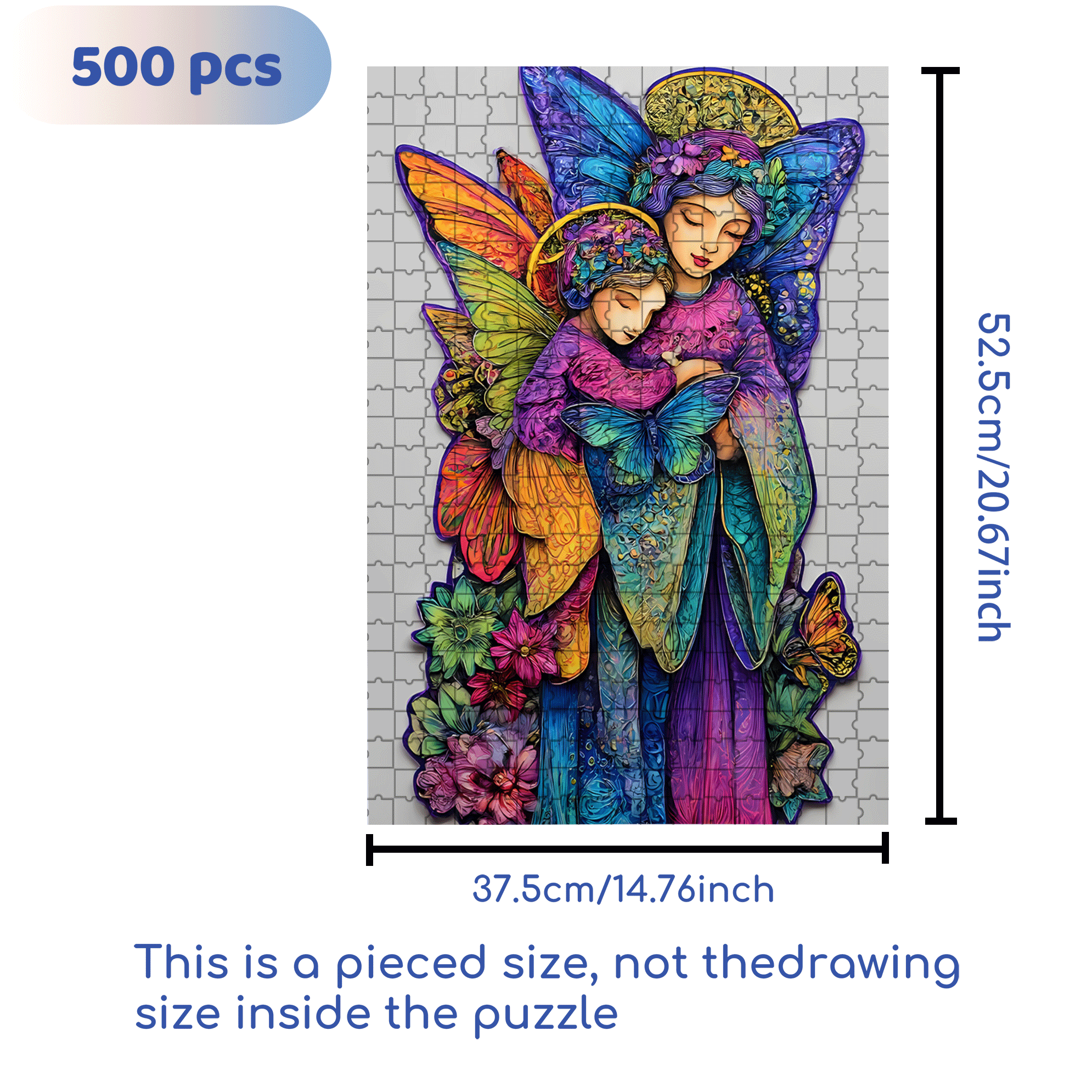 Butterfly Wings Protection 500pcs/1000pcs Jigsaw Puzzle, Scratch-Resistant, Interactive Family Game & Brain-Boosting DIY Decor, Perfect for Halloween, Christmas & New Year Gifts, Family Puzzle Game
