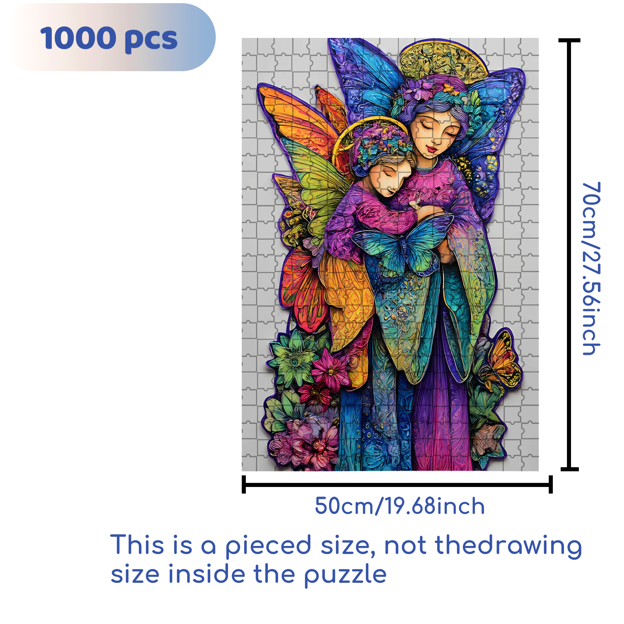 Butterfly Wings Protection 500pcs/1000pcs Jigsaw Puzzle, Scratch-Resistant, Interactive Family Game & Brain-Boosting DIY Decor, Perfect for Halloween, Christmas & New Year Gifts, Family Puzzle Game