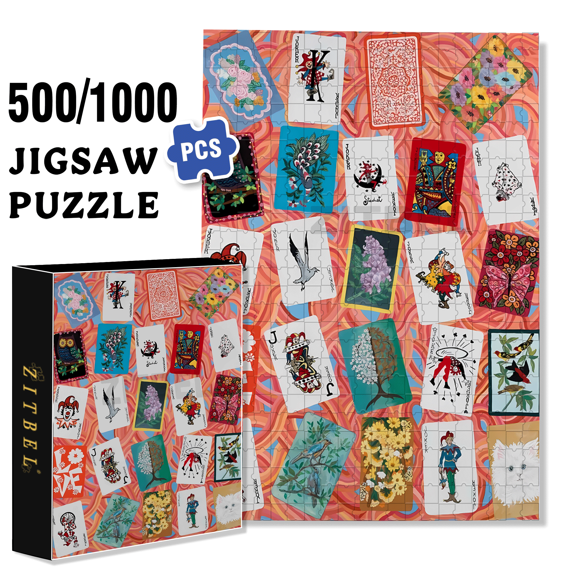 Card Dream 500pcs/1000pcs Jigsaw Puzzle, Scratch-Resistant, Interactive Family Game & Brain-Boosting DIY Decor, Perfect for Halloween, Christmas & New Year Gifts, Family Puzzle Game