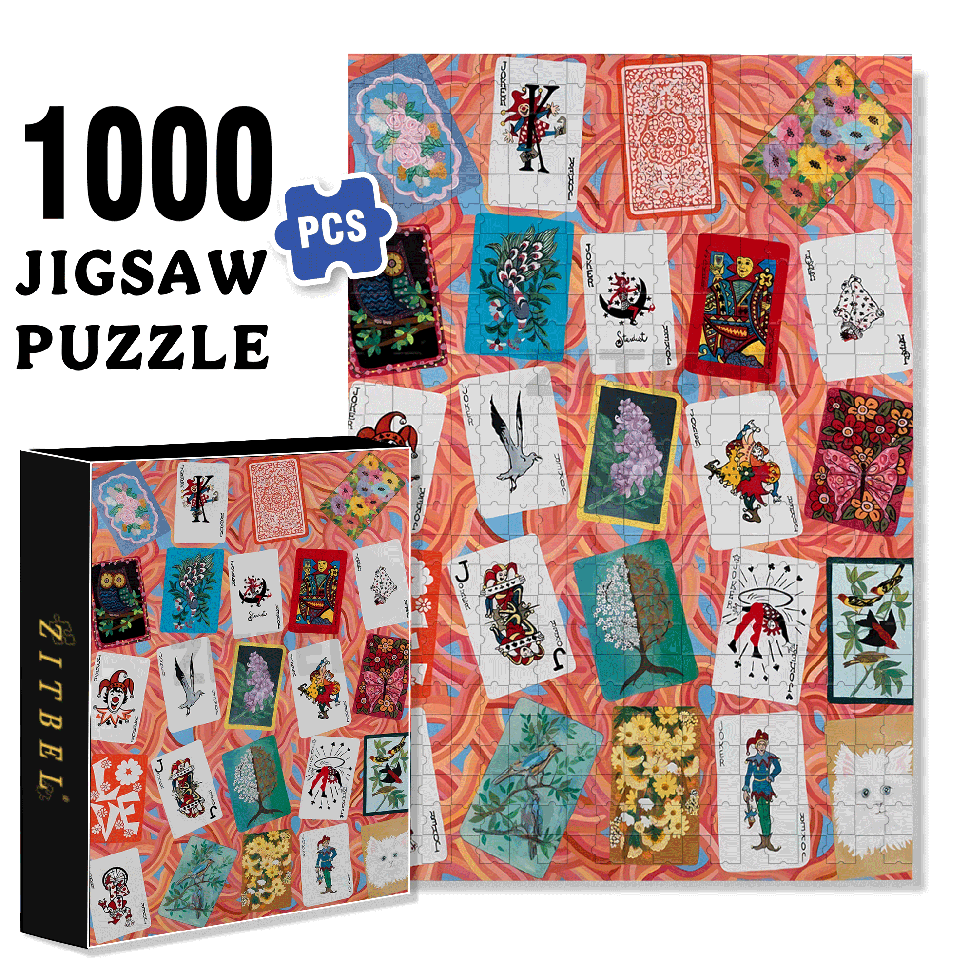 Card Dream 500pcs/1000pcs Jigsaw Puzzle, Scratch-Resistant, Interactive Family Game & Brain-Boosting DIY Decor, Perfect for Halloween, Christmas & New Year Gifts, Family Puzzle Game