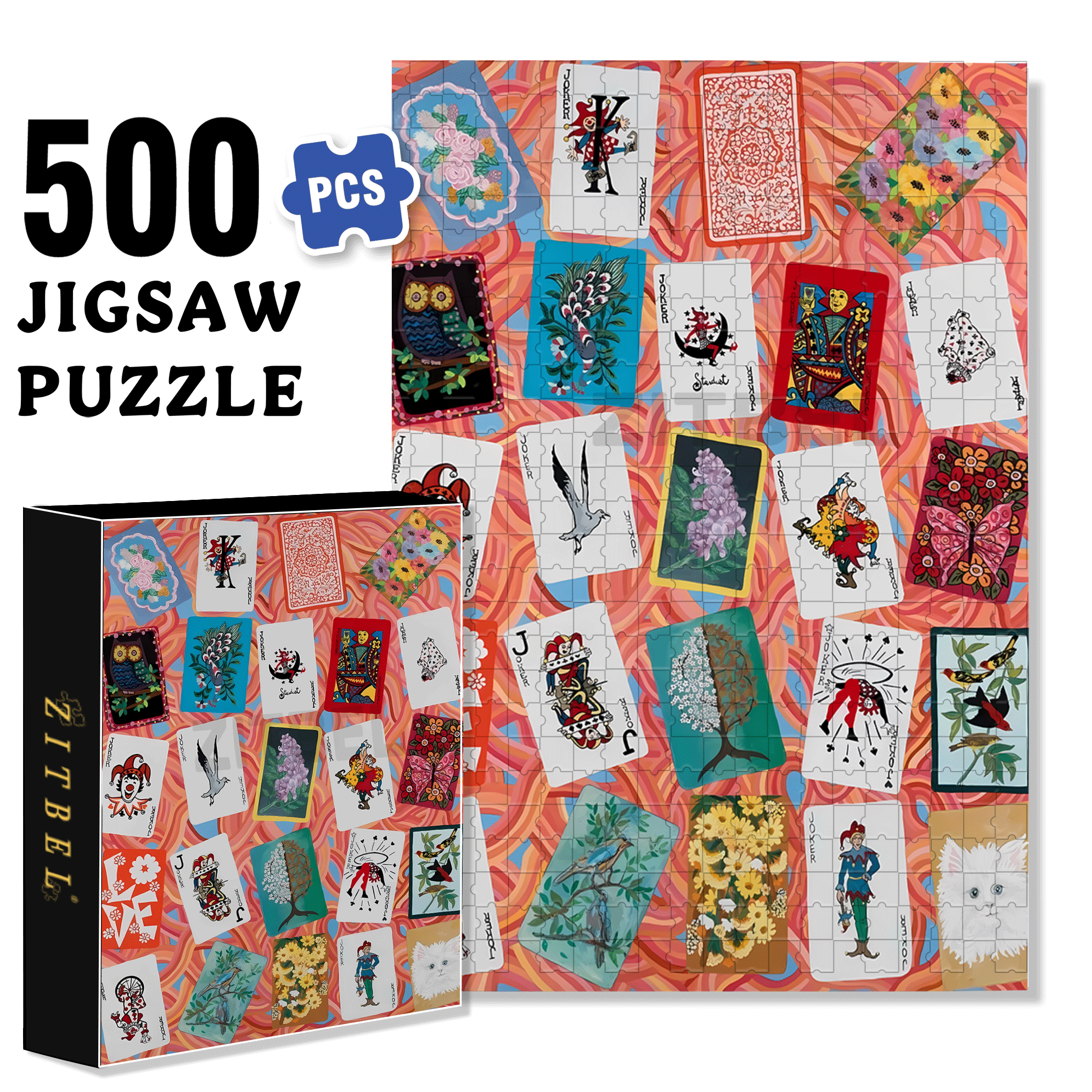Card Dream 500pcs/1000pcs Jigsaw Puzzle, Scratch-Resistant, Interactive Family Game & Brain-Boosting DIY Decor, Perfect for Halloween, Christmas & New Year Gifts, Family Puzzle Game