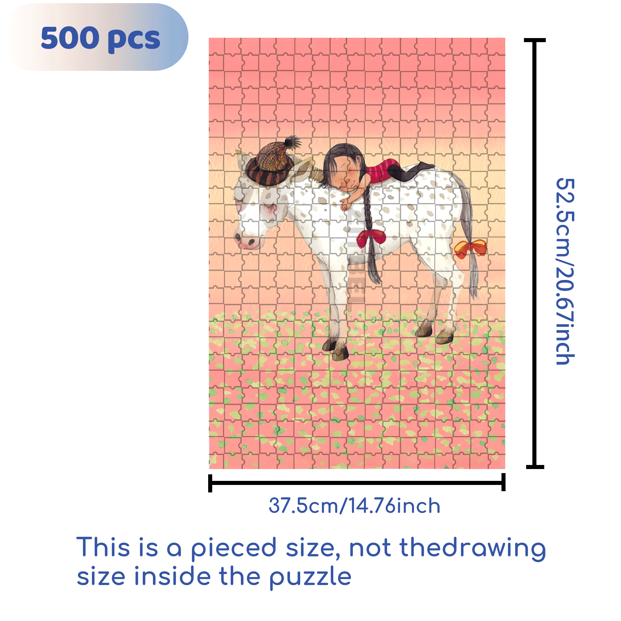 Child Dreaming of a Foal 500pcs/1000pcs Jigsaw Puzzle, Scratch-Resistant, Interactive Family Game & Brain-Boosting DIY Decor, Perfect for Halloween, Christmas & New Year Gifts, Family Puzzle Game
