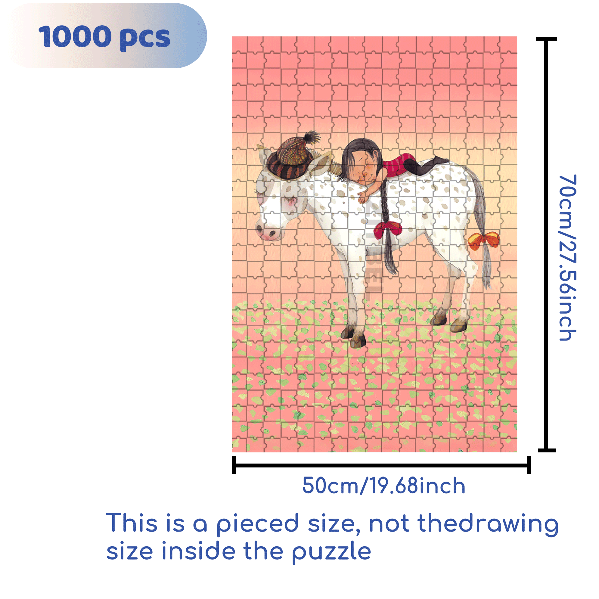 Child Dreaming of a Foal 500pcs/1000pcs Jigsaw Puzzle, Scratch-Resistant, Interactive Family Game & Brain-Boosting DIY Decor, Perfect for Halloween, Christmas & New Year Gifts, Family Puzzle Game