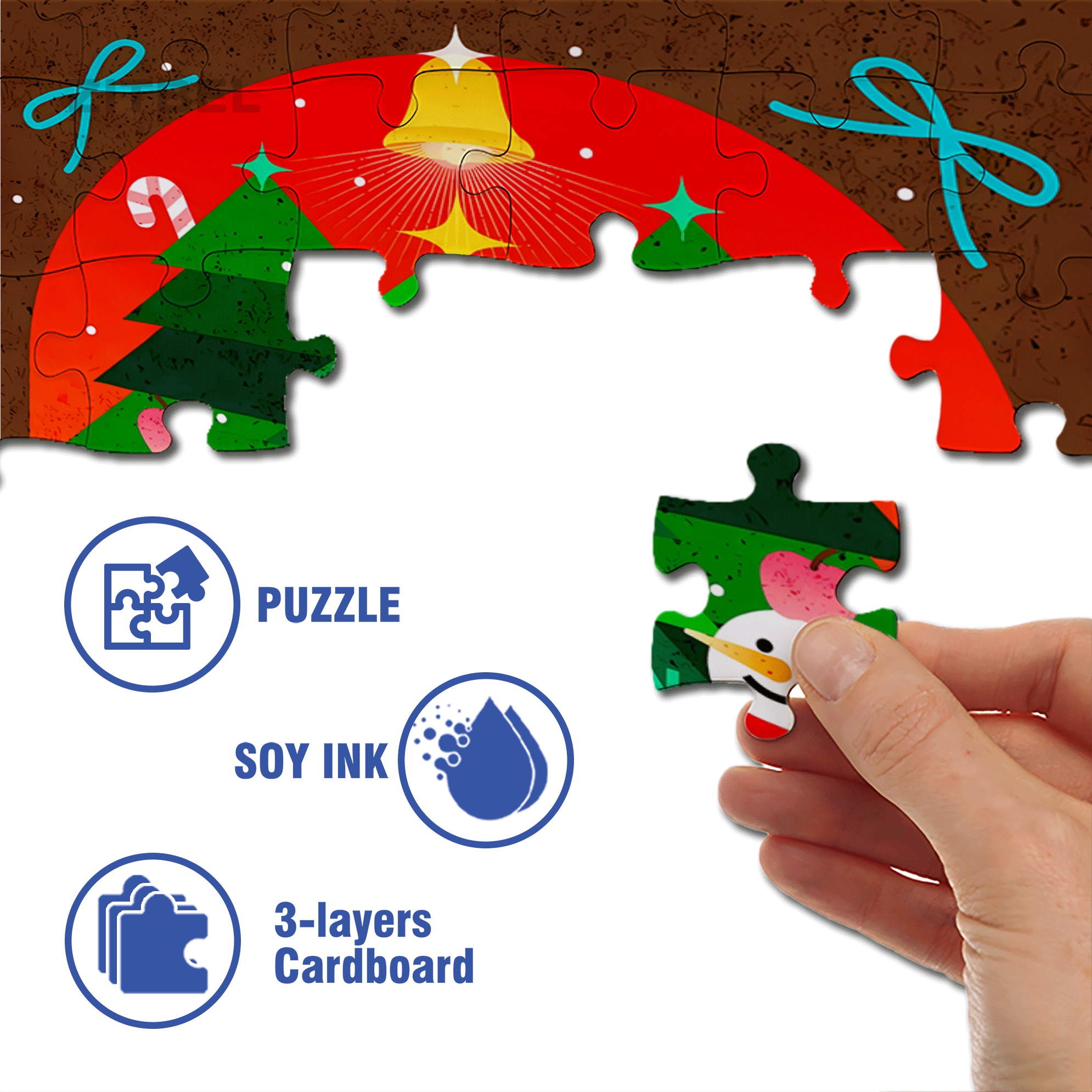 Christmas Mini-Theater 500pcs/1000pcs Jigsaw Puzzle, Scratch-Resistant, Interactive Family Game & Brain-Boosting DIY Decor, Perfect for Halloween, Christmas & New Year Gifts, Family Puzzle Game