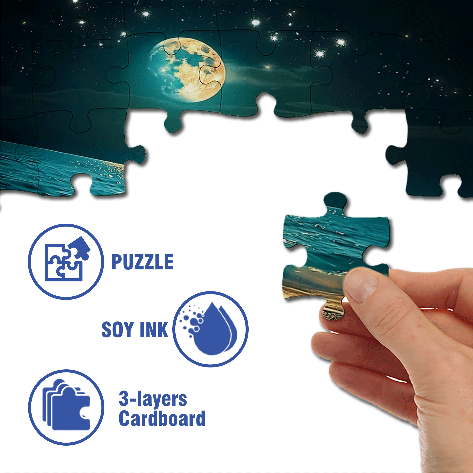 Coast At Night 500pcs/1000pcs Jigsaw Puzzle, Scratch-Resistant, Interactive Family Game & Brain-Boosting DIY Decor, Perfect for Halloween, Christmas & New Year Gifts, Family Puzzle Game