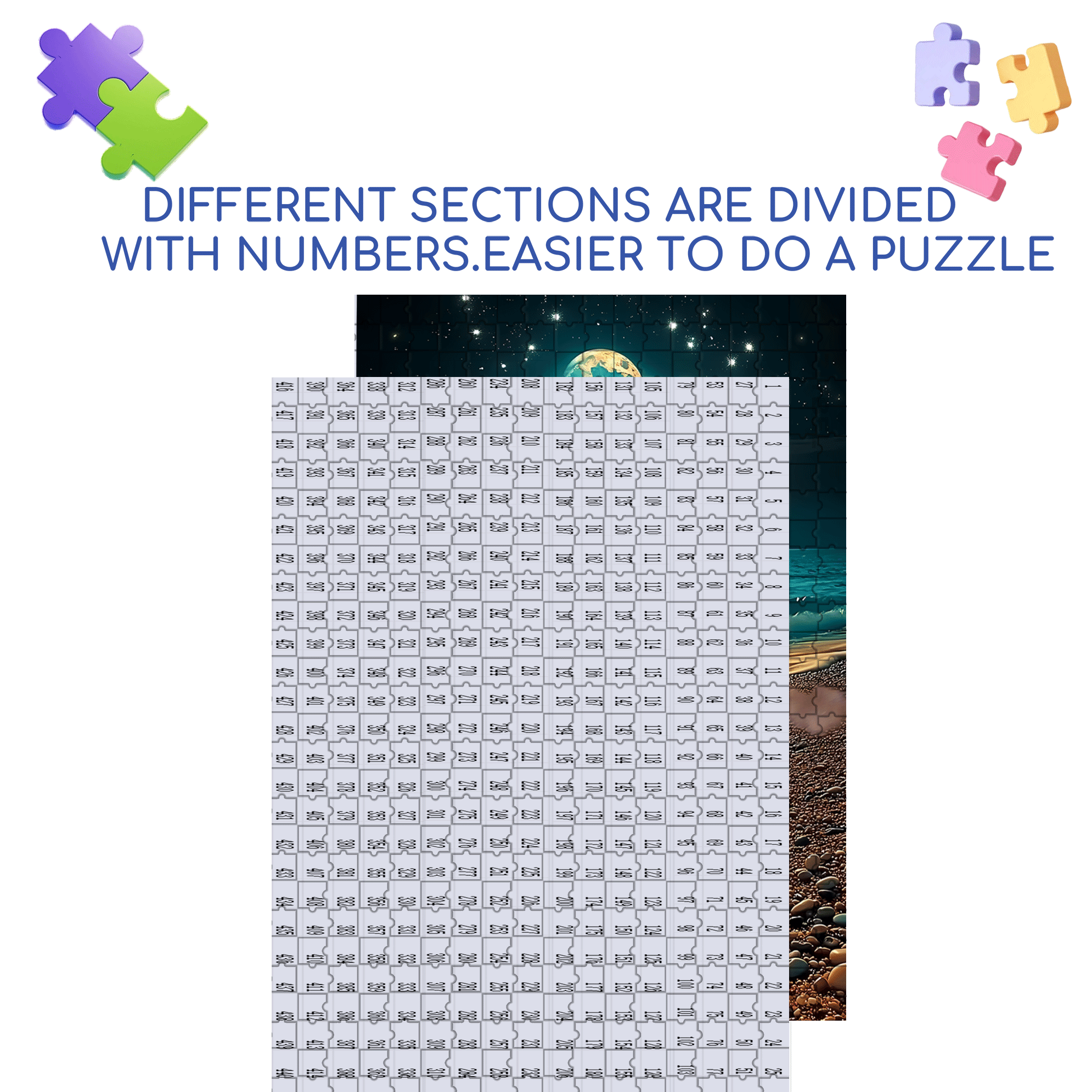 Coast At Night 500pcs/1000pcs Jigsaw Puzzle, Scratch-Resistant, Interactive Family Game & Brain-Boosting DIY Decor, Perfect for Halloween, Christmas & New Year Gifts, Family Puzzle Game
