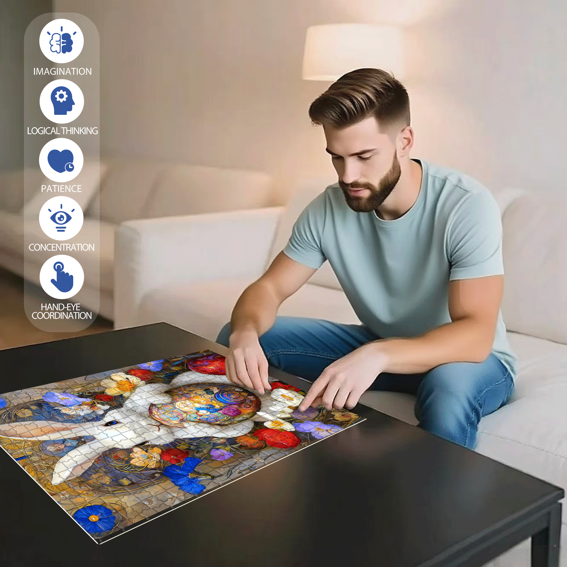 Colors of the Sunrise 500pcs/1000pcs Jigsaw Puzzle, Scratch-Resistant, Interactive Family Game & Brain-Boosting DIY Decor, Perfect for Halloween, Christmas & New Year Gifts, Family Puzzle Game