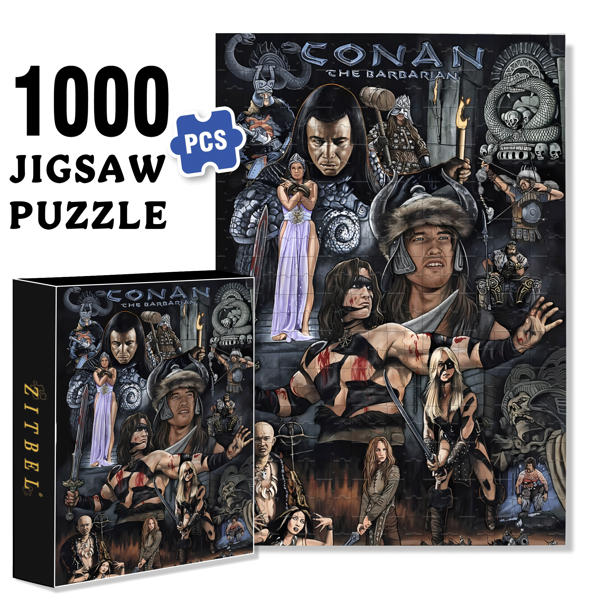 Conan 500pcs/1000pcs Jigsaw Puzzle, Scratch-Resistant, Interactive Family Game & Brain-Boosting DIY Decor, Perfect for Halloween, Christmas & New Year Gifts, Family Puzzle Game