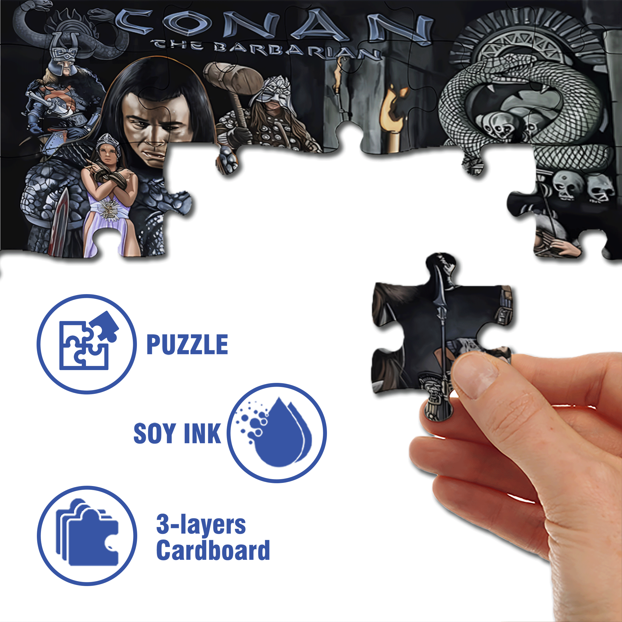 Conan 500pcs/1000pcs Jigsaw Puzzle, Scratch-Resistant, Interactive Family Game & Brain-Boosting DIY Decor, Perfect for Halloween, Christmas & New Year Gifts, Family Puzzle Game