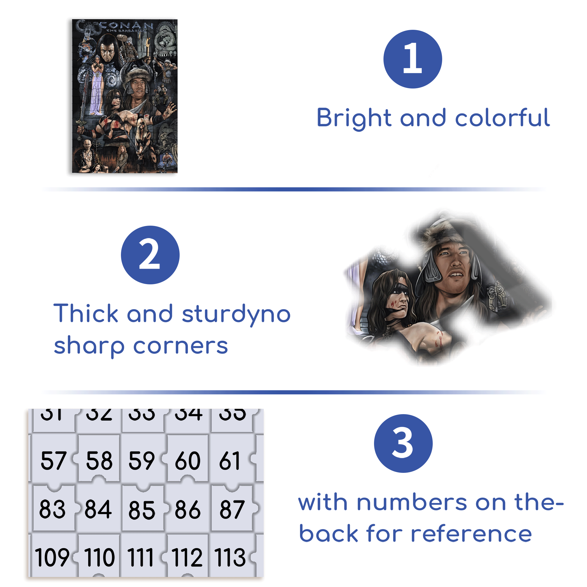 Conan 500pcs/1000pcs Jigsaw Puzzle, Scratch-Resistant, Interactive Family Game & Brain-Boosting DIY Decor, Perfect for Halloween, Christmas & New Year Gifts, Family Puzzle Game