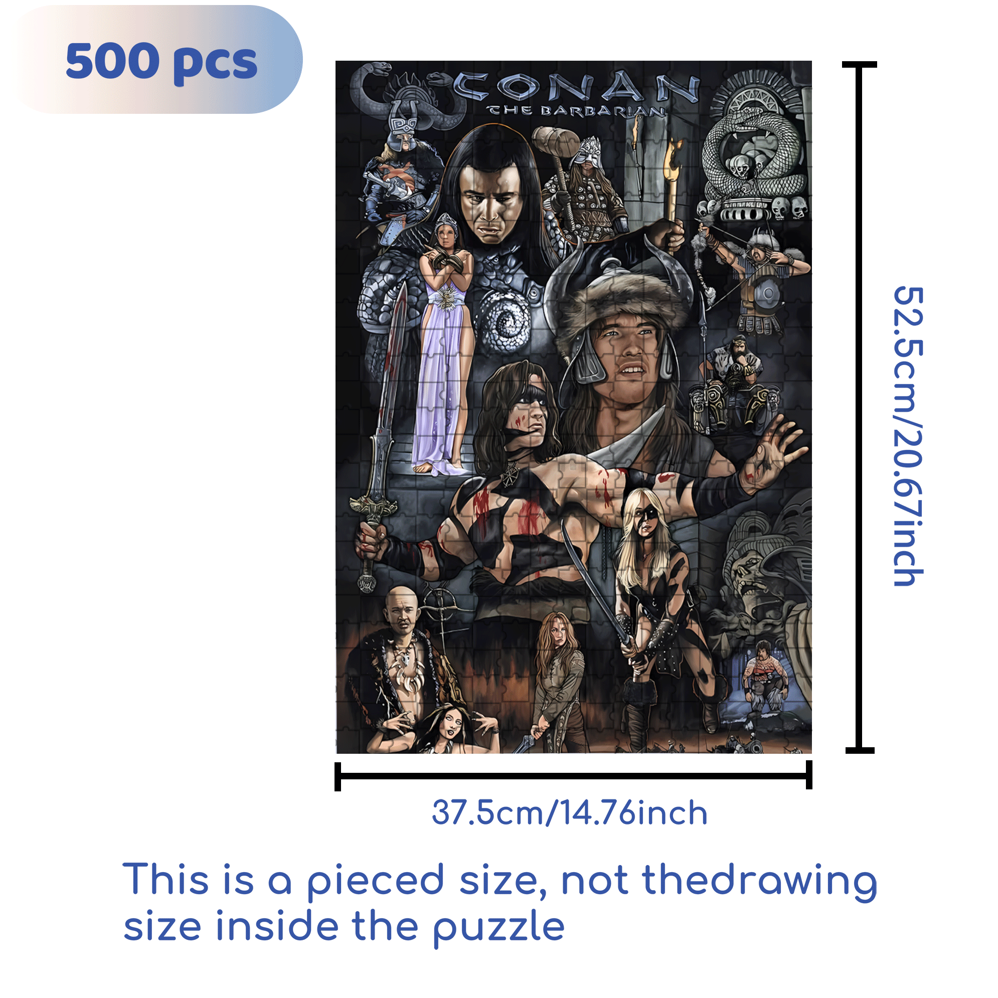 Conan 500pcs/1000pcs Jigsaw Puzzle, Scratch-Resistant, Interactive Family Game & Brain-Boosting DIY Decor, Perfect for Halloween, Christmas & New Year Gifts, Family Puzzle Game
