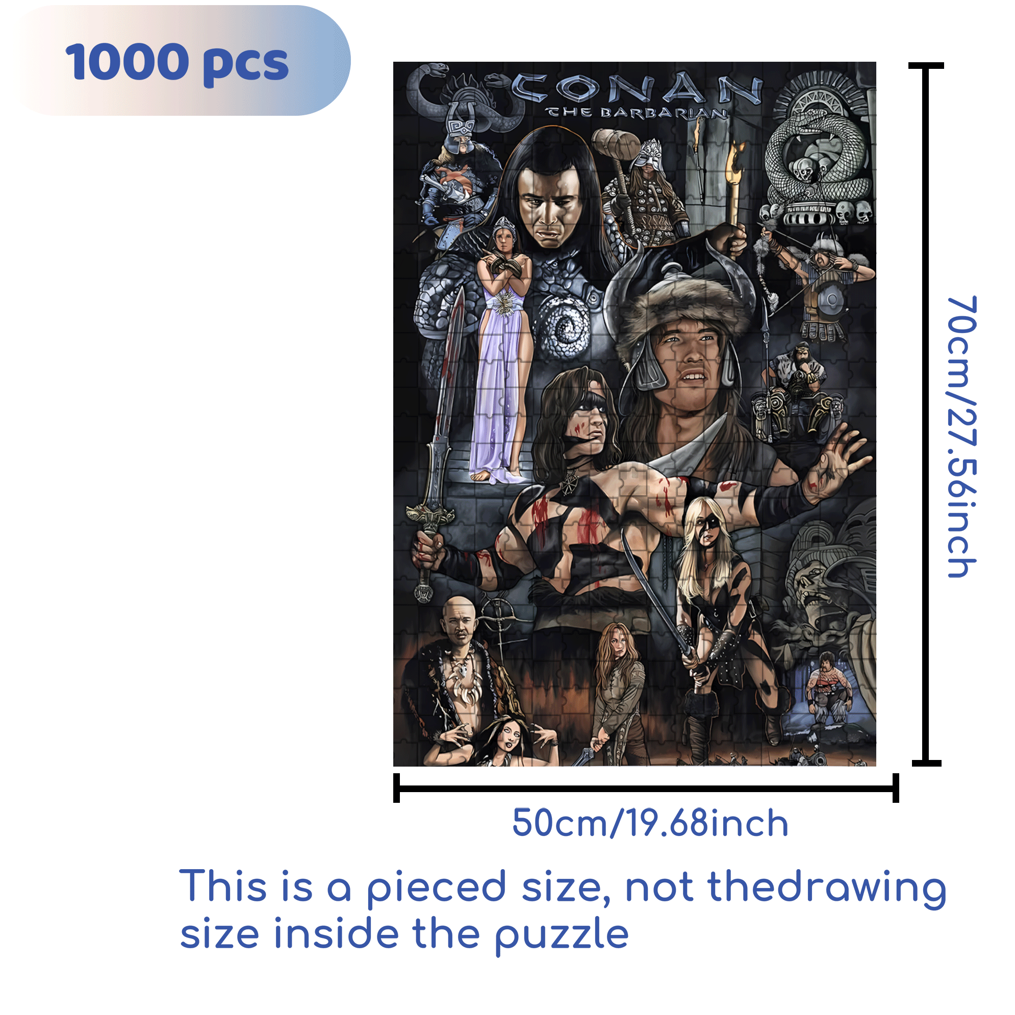 Conan 500pcs/1000pcs Jigsaw Puzzle, Scratch-Resistant, Interactive Family Game & Brain-Boosting DIY Decor, Perfect for Halloween, Christmas & New Year Gifts, Family Puzzle Game