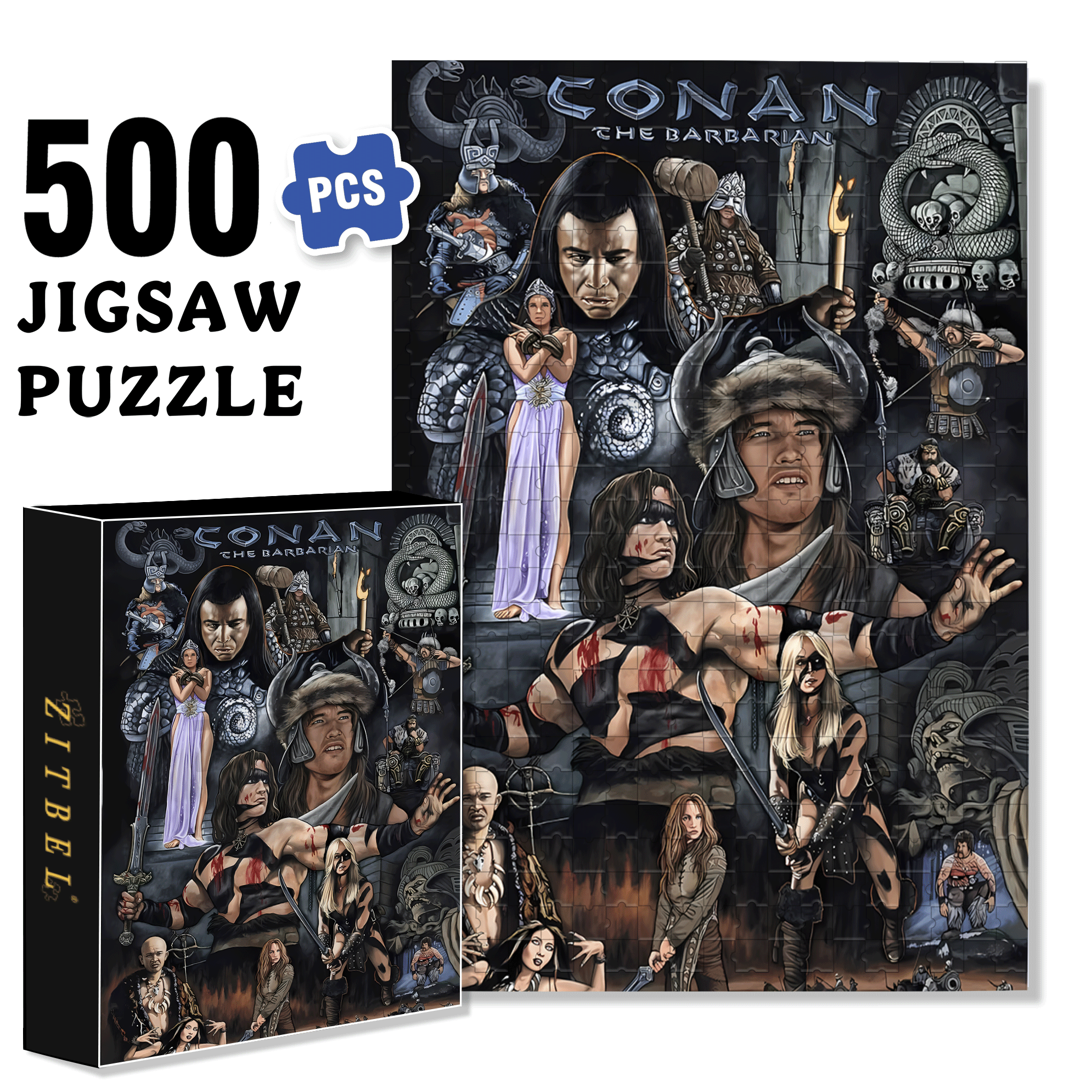 Conan 500pcs/1000pcs Jigsaw Puzzle, Scratch-Resistant, Interactive Family Game & Brain-Boosting DIY Decor, Perfect for Halloween, Christmas & New Year Gifts, Family Puzzle Game