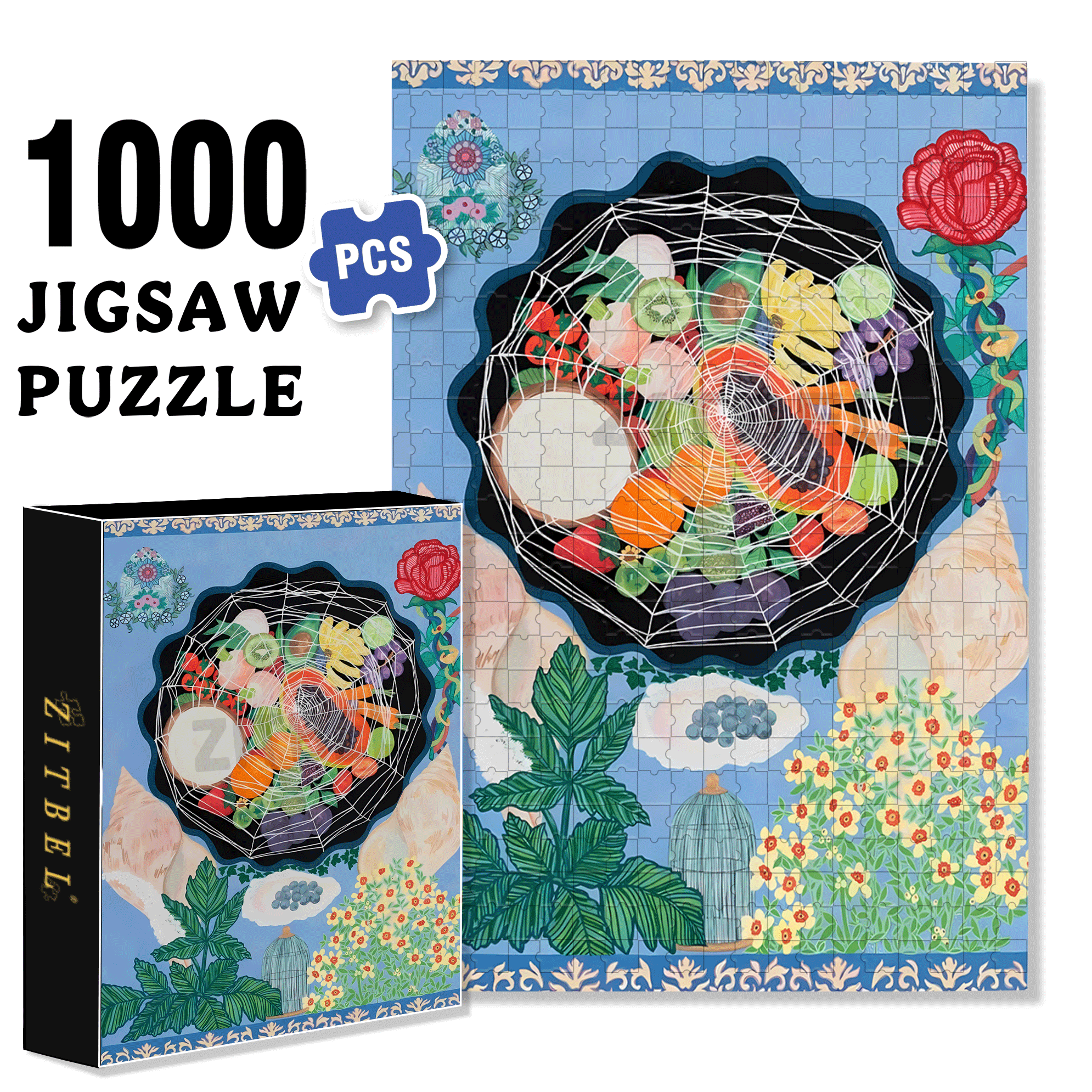 Cover Everything 500pcs/1000pcs Jigsaw Puzzle, Scratch-Resistant, Interactive Family Game & Brain-Boosting DIY Decor, Perfect for Halloween, Christmas & New Year Gifts, Family Puzzle Game