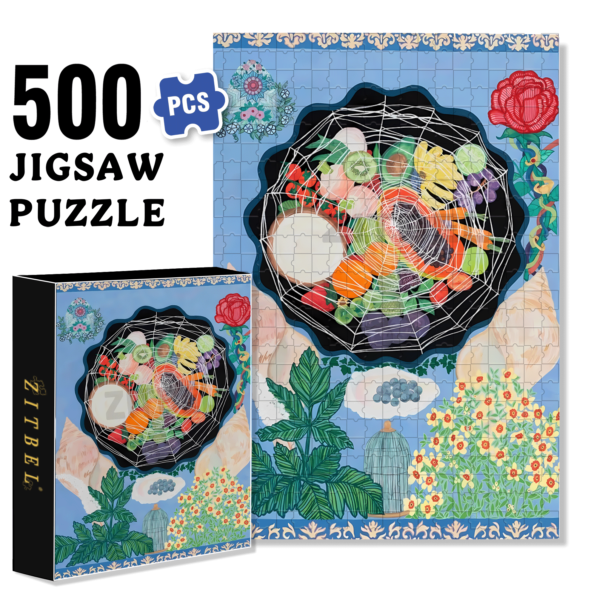 Cover Everything 500pcs/1000pcs Jigsaw Puzzle, Scratch-Resistant, Interactive Family Game & Brain-Boosting DIY Decor, Perfect for Halloween, Christmas & New Year Gifts, Family Puzzle Game