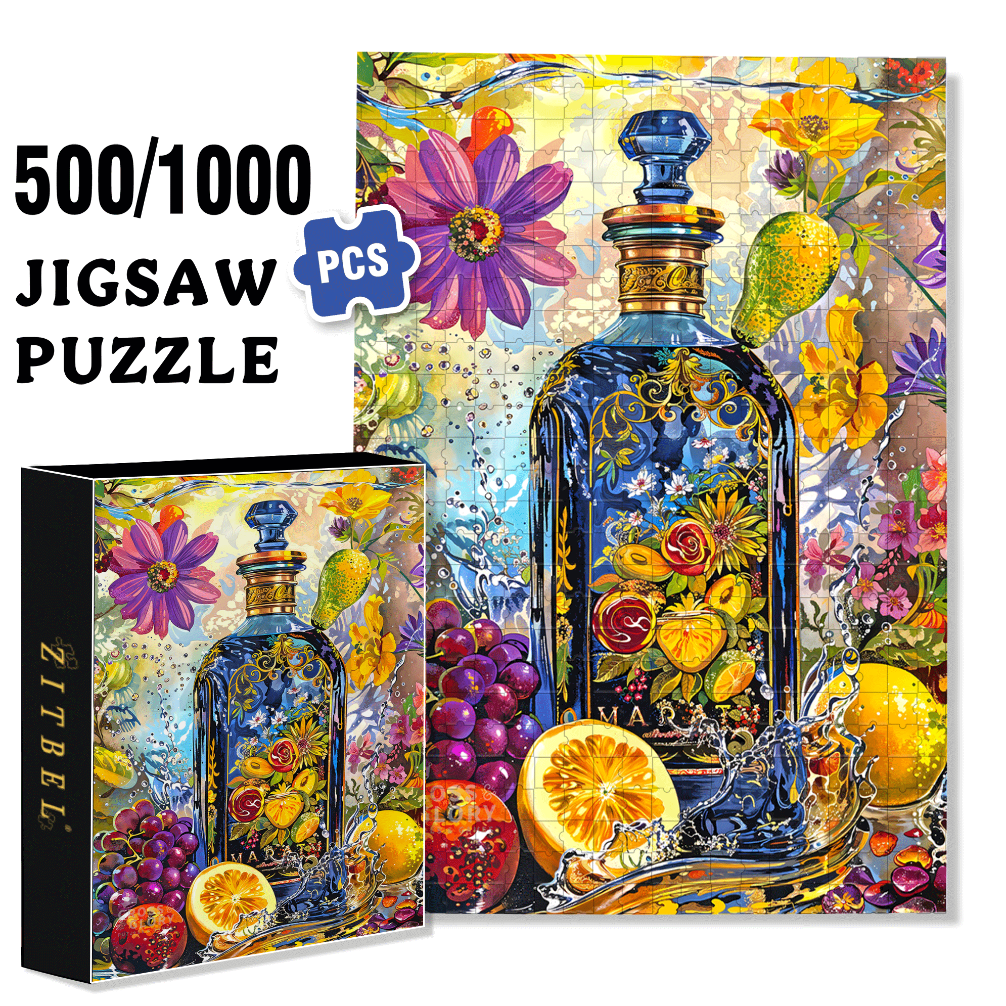Cross & Glory 500pcs/1000pcs Jigsaw Puzzle, Scratch-Resistant, Interactive Family Game & Brain-Boosting DIY Decor, Perfect for Halloween, Christmas & New Year Gifts, Family Puzzle Game