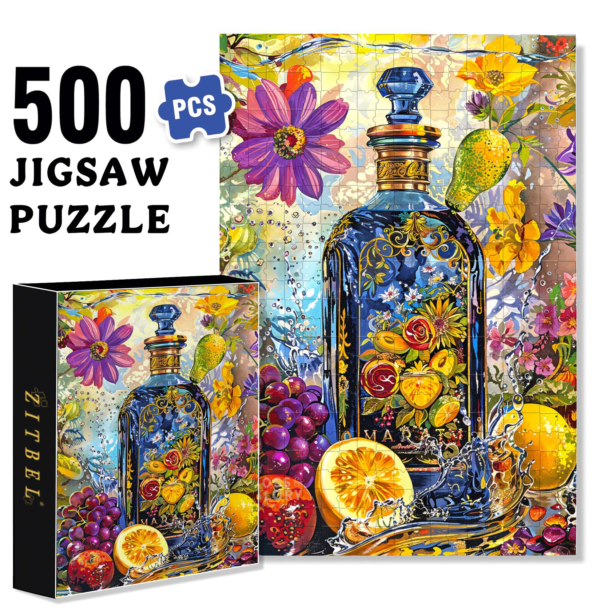 Cross & Glory 500pcs/1000pcs Jigsaw Puzzle, Scratch-Resistant, Interactive Family Game & Brain-Boosting DIY Decor, Perfect for Halloween, Christmas & New Year Gifts, Family Puzzle Game