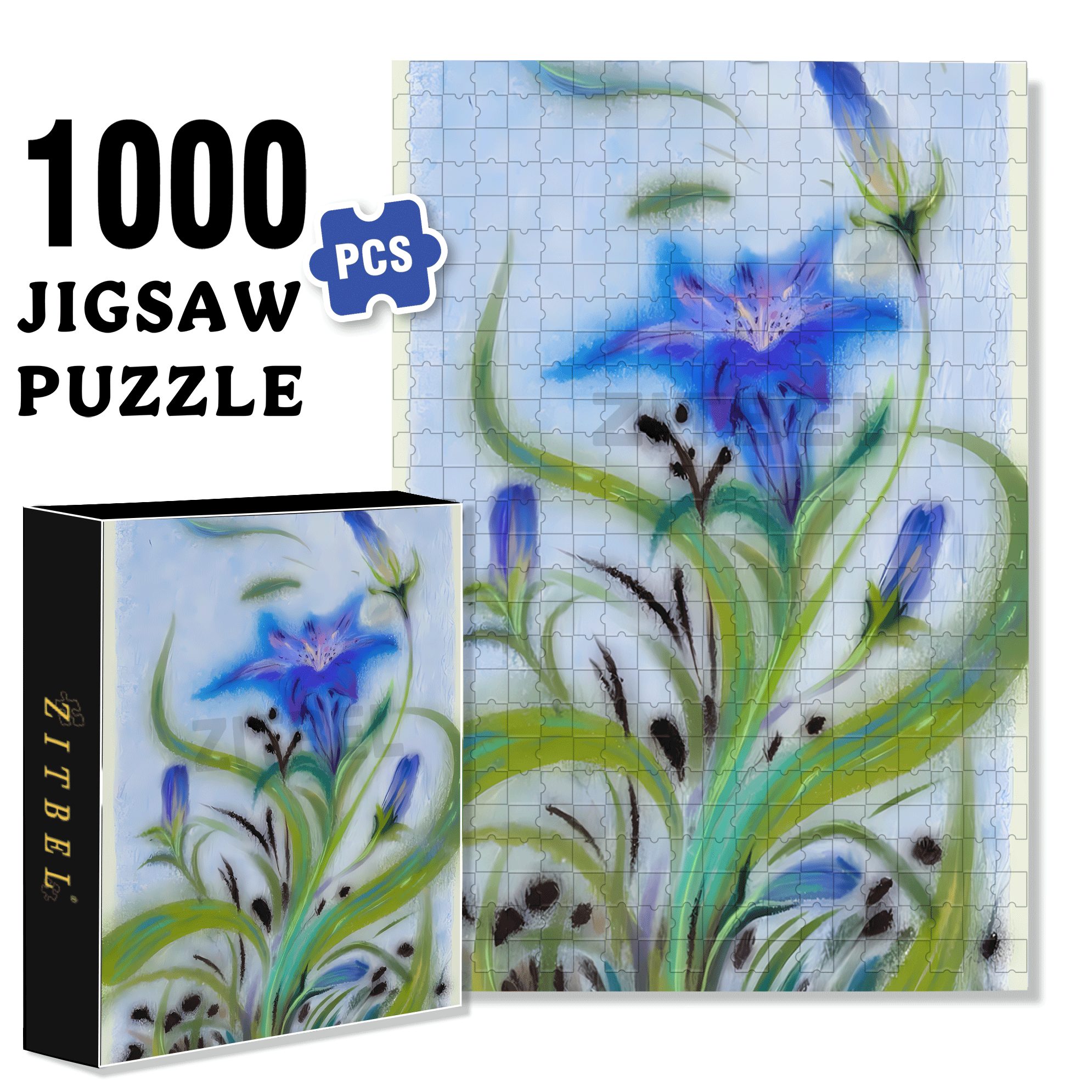 Deep Blue Haze 500pcs/1000pcs Jigsaw Puzzle, Scratch-Resistant, Interactive Family Game & Brain-Boosting DIY Decor, Perfect for Halloween, Christmas & New Year Gifts, Family Puzzle Game