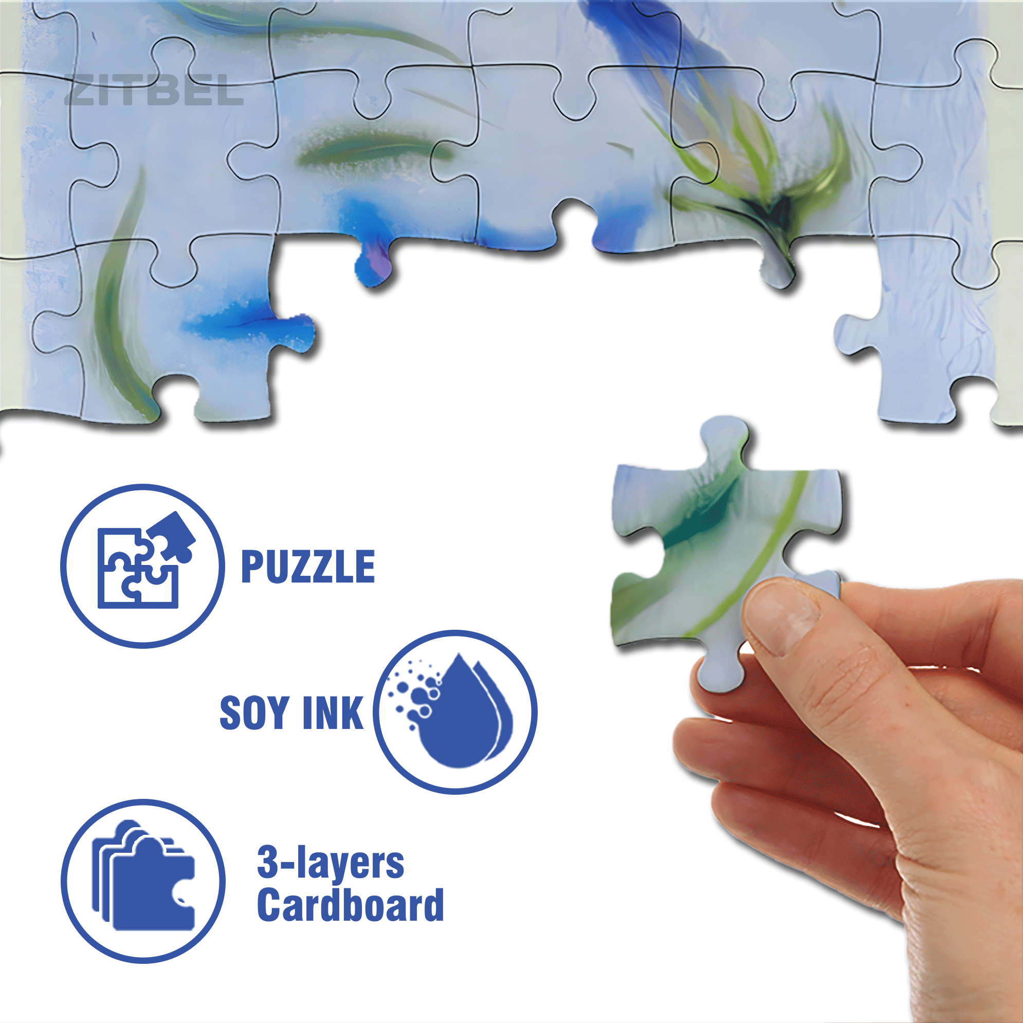 Deep Blue Haze 500pcs/1000pcs Jigsaw Puzzle, Scratch-Resistant, Interactive Family Game & Brain-Boosting DIY Decor, Perfect for Halloween, Christmas & New Year Gifts, Family Puzzle Game