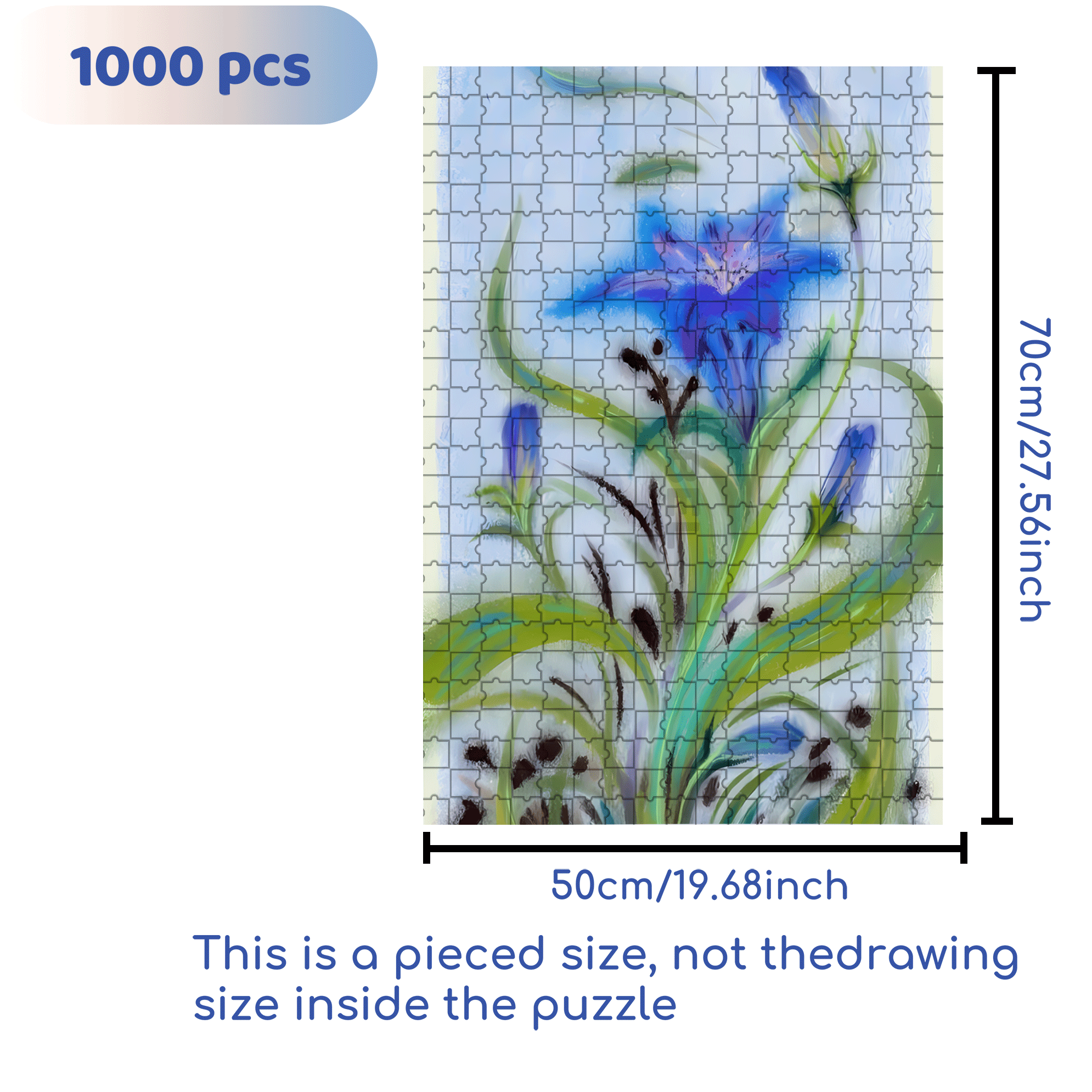 Deep Blue Haze 500pcs/1000pcs Jigsaw Puzzle, Scratch-Resistant, Interactive Family Game & Brain-Boosting DIY Decor, Perfect for Halloween, Christmas & New Year Gifts, Family Puzzle Game