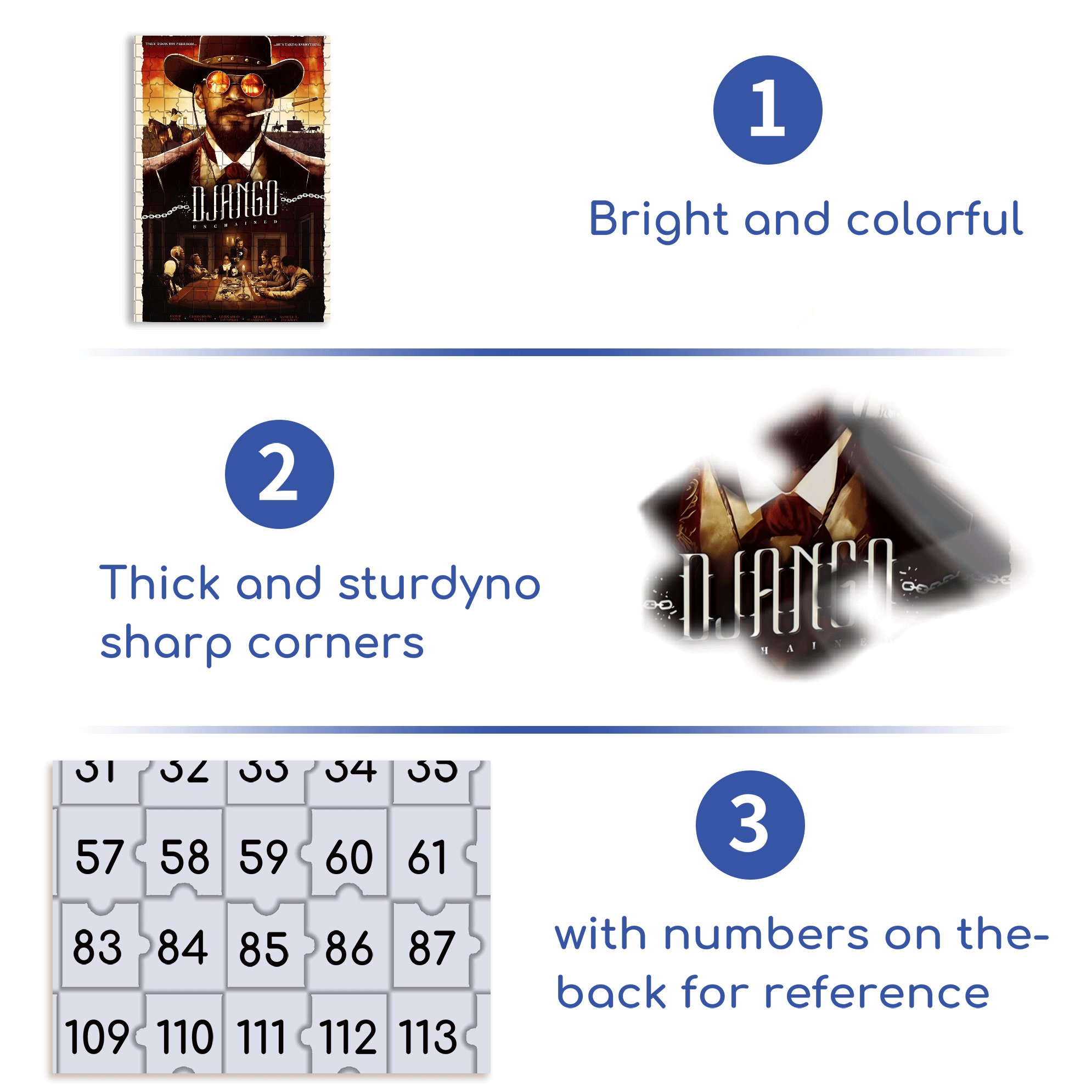 DJANGO 500pcs/1000pcs Jigsaw Puzzle, Scratch-Resistant, Interactive Family Game & Brain-Boosting DIY Decor, Perfect for Halloween, Christmas & New Year Gifts, Family Puzzle Game