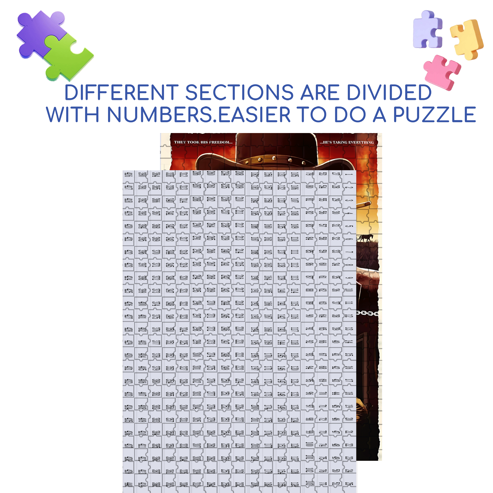 DJANGO 500pcs/1000pcs Jigsaw Puzzle, Scratch-Resistant, Interactive Family Game & Brain-Boosting DIY Decor, Perfect for Halloween, Christmas & New Year Gifts, Family Puzzle Game