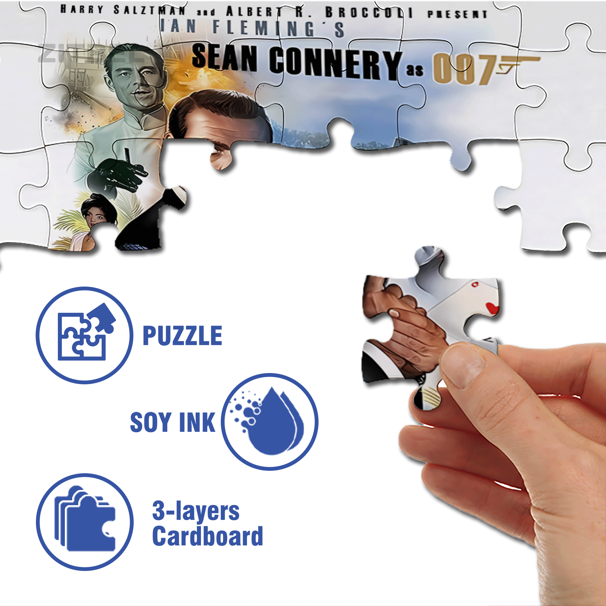 Dr No 500pcs/1000pcs Jigsaw Puzzle, Scratch-Resistant, Interactive Family Game & Brain-Boosting DIY Decor, Perfect for Halloween, Christmas & New Year Gifts, Family Puzzle Game