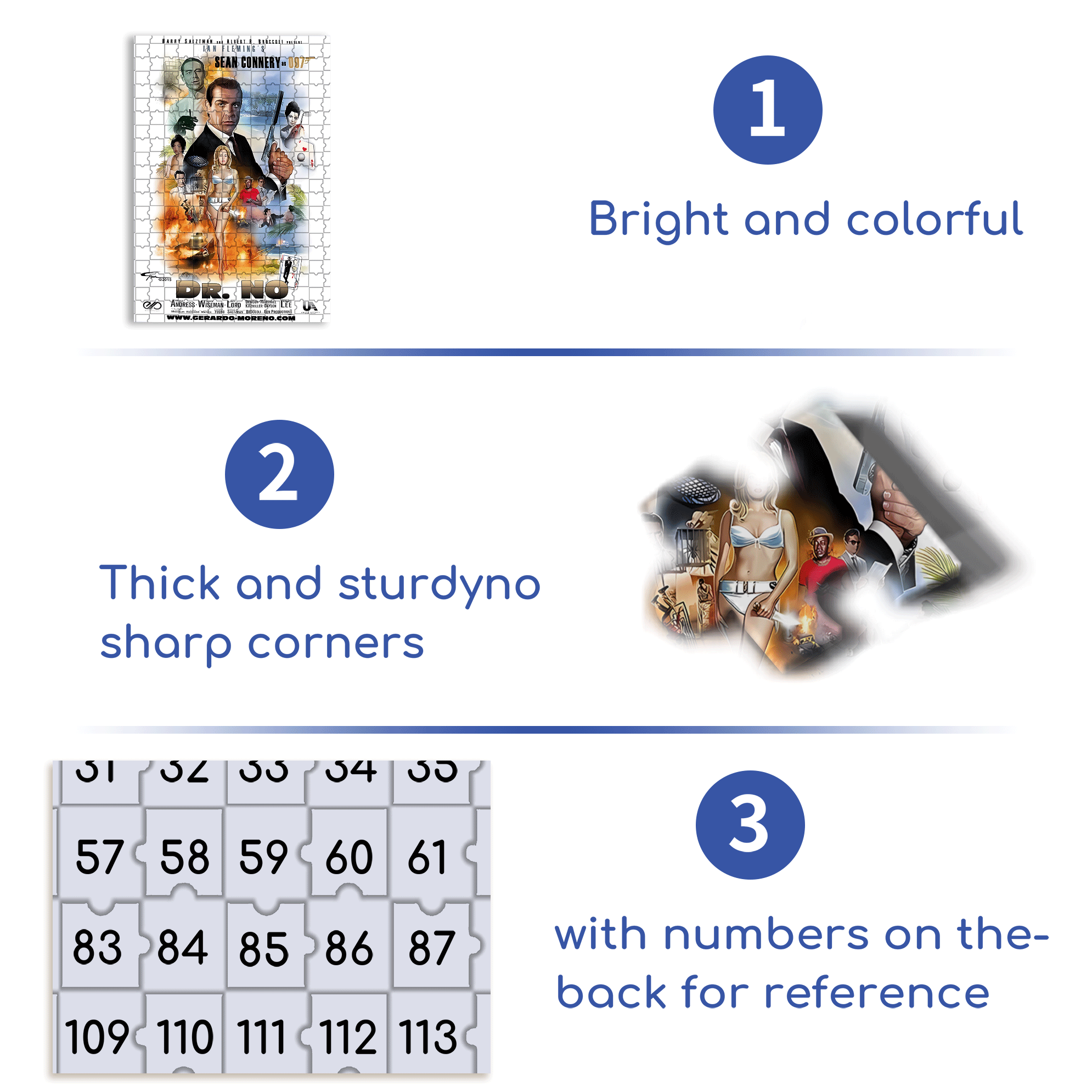 Dr No 500pcs/1000pcs Jigsaw Puzzle, Scratch-Resistant, Interactive Family Game & Brain-Boosting DIY Decor, Perfect for Halloween, Christmas & New Year Gifts, Family Puzzle Game
