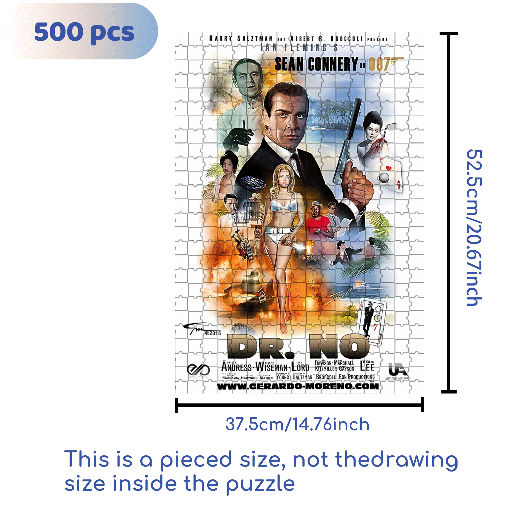 Dr No 500pcs/1000pcs Jigsaw Puzzle, Scratch-Resistant, Interactive Family Game & Brain-Boosting DIY Decor, Perfect for Halloween, Christmas & New Year Gifts, Family Puzzle Game