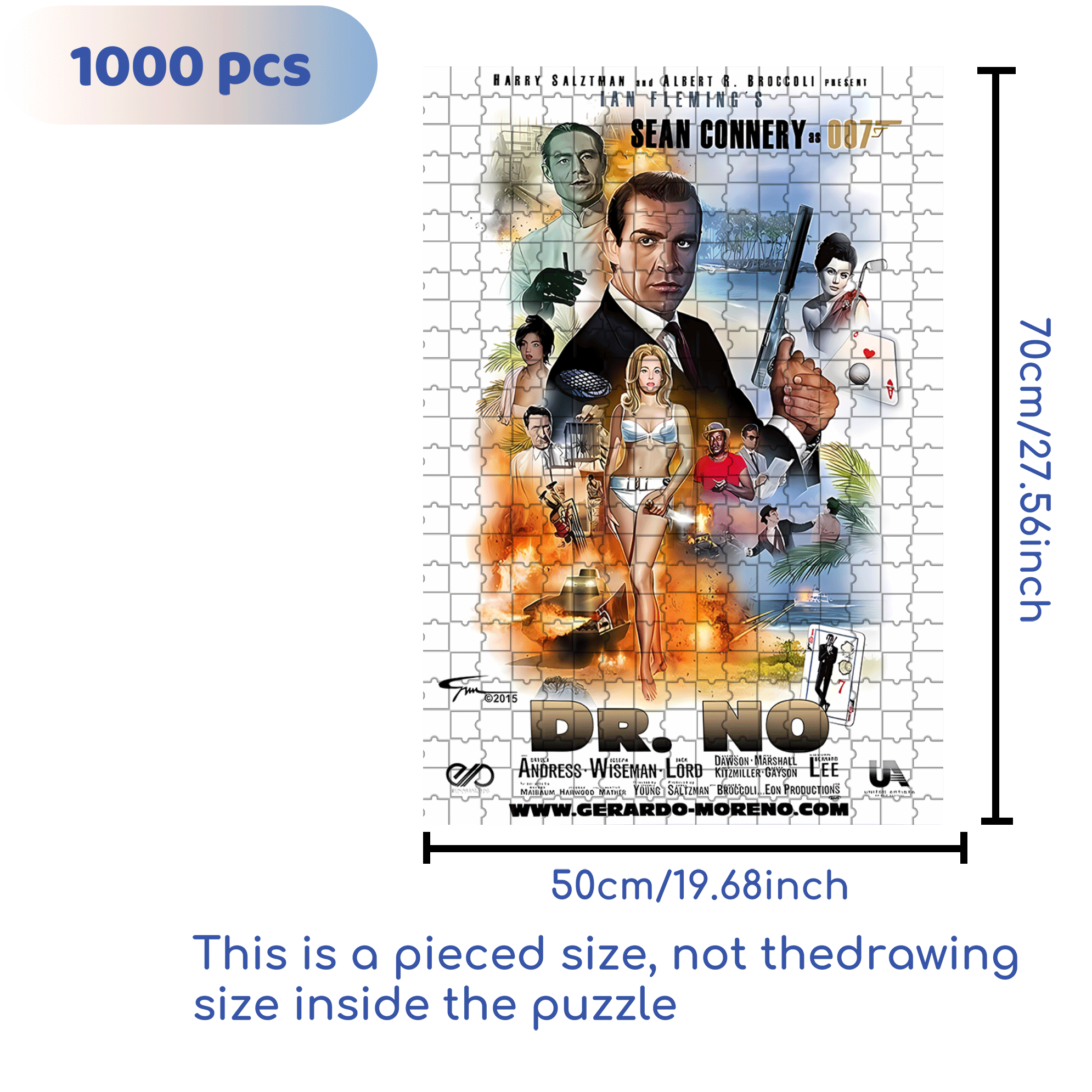 Dr No 500pcs/1000pcs Jigsaw Puzzle, Scratch-Resistant, Interactive Family Game & Brain-Boosting DIY Decor, Perfect for Halloween, Christmas & New Year Gifts, Family Puzzle Game