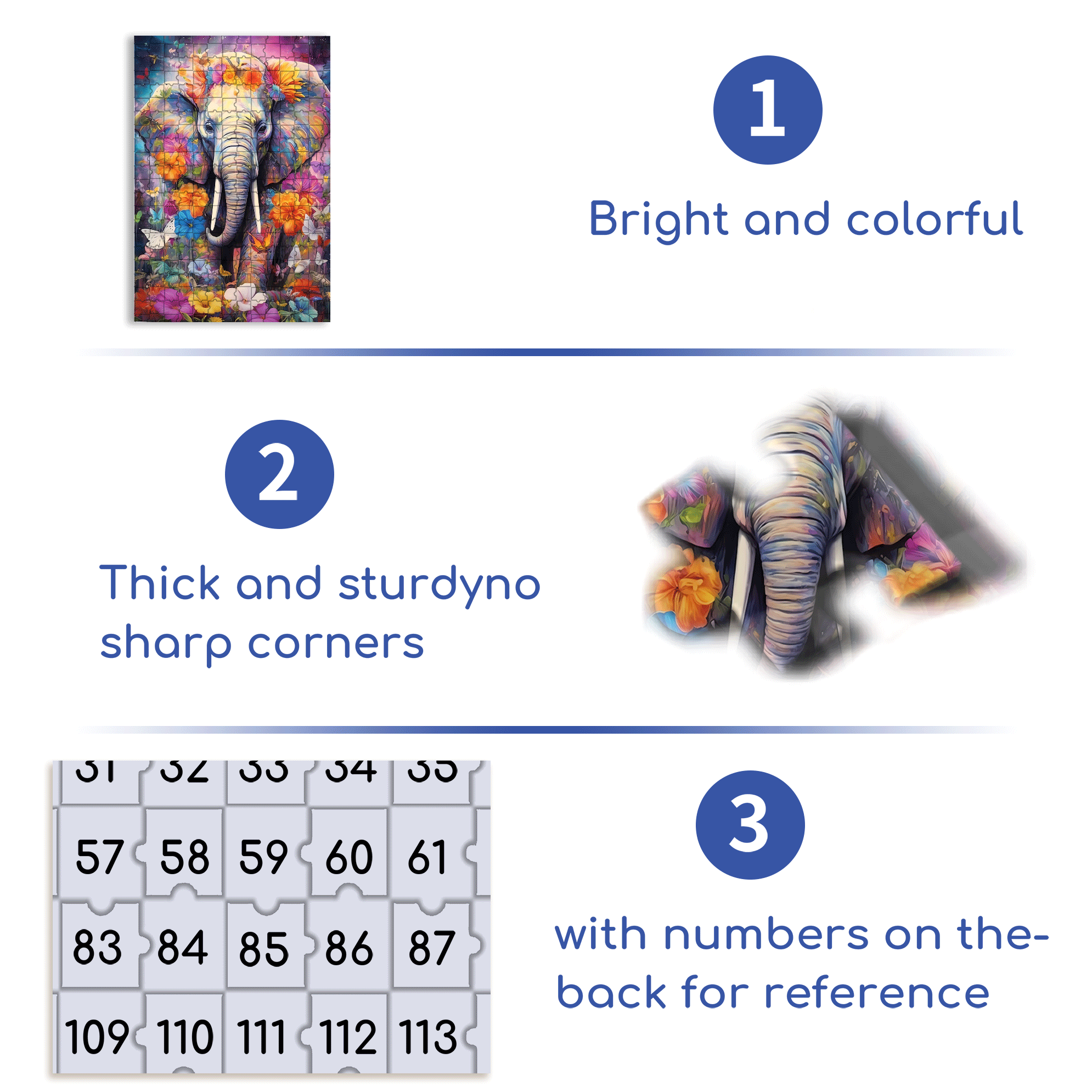 Elephant and Butterfly Dance 500pcs/1000pcs Jigsaw Puzzle, Scratch-Resistant, Interactive Family Game & Brain-Boosting DIY Decor, Perfect for Halloween, Christmas & New Year Gifts, Family Puzzle Game
