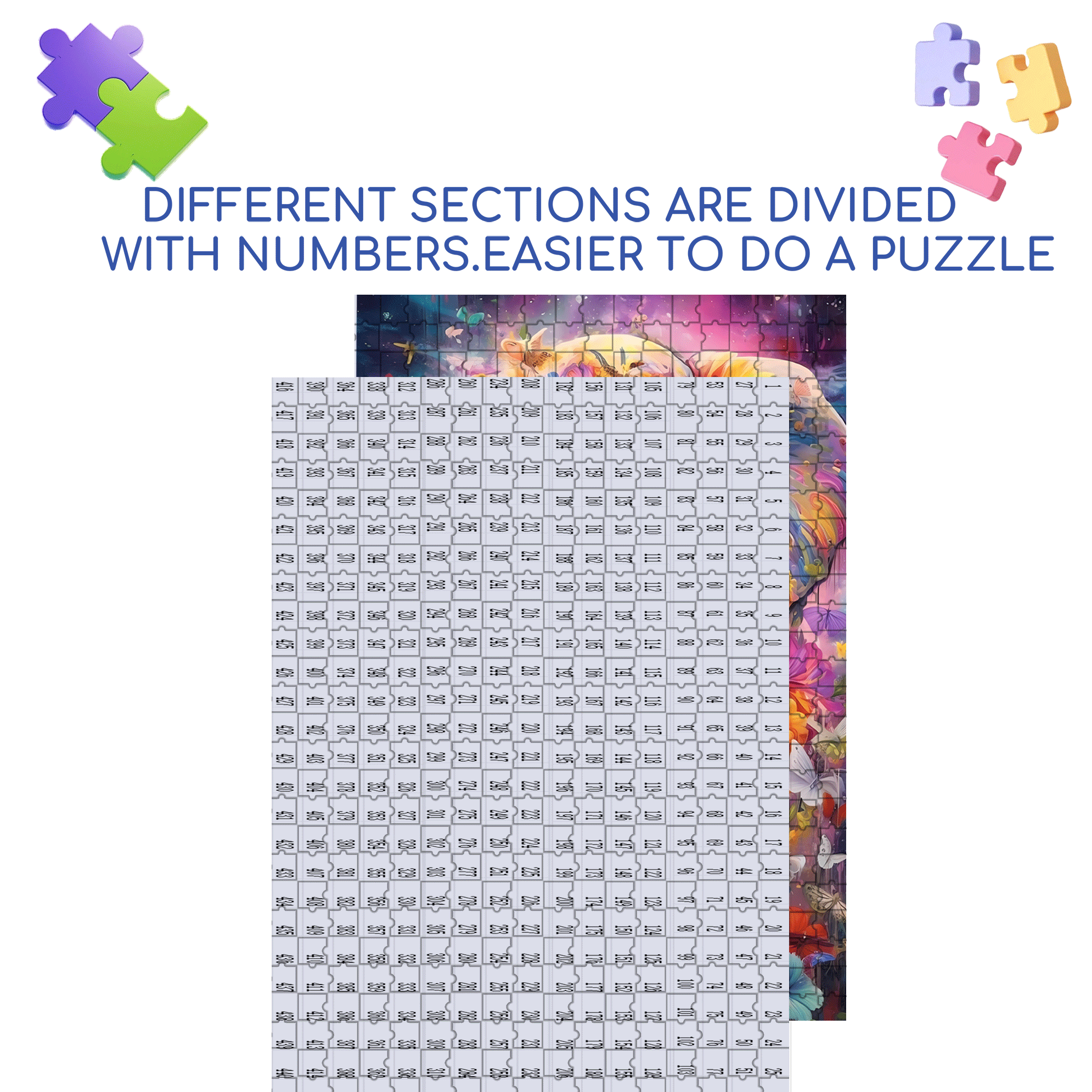 Elephant and Butterfly Dance 500pcs/1000pcs Jigsaw Puzzle, Scratch-Resistant, Interactive Family Game & Brain-Boosting DIY Decor, Perfect for Halloween, Christmas & New Year Gifts, Family Puzzle Game