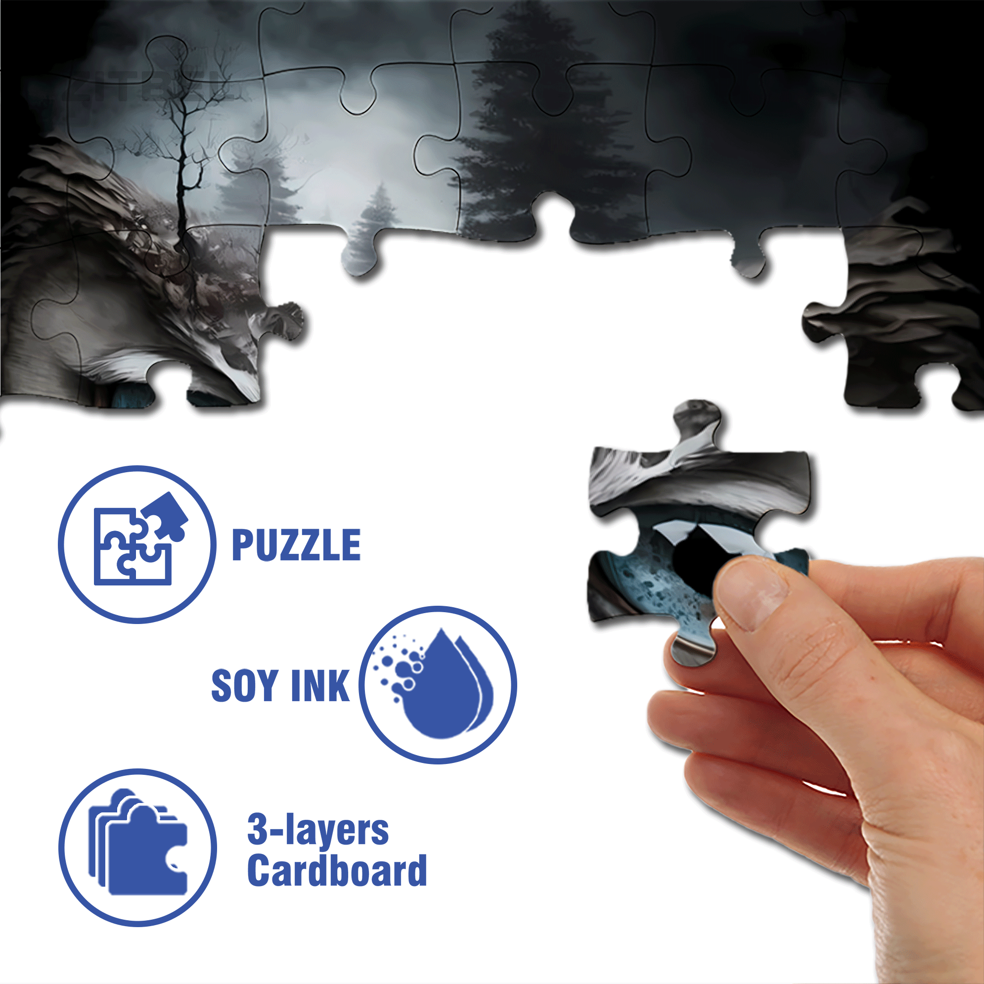 Eye In The Forest 500pcs/1000pcs Jigsaw Puzzle, Scratch-Resistant, Interactive Family Game & Brain-Boosting DIY Decor, Perfect for Halloween, Christmas & New Year Gifts, Family Puzzle Game