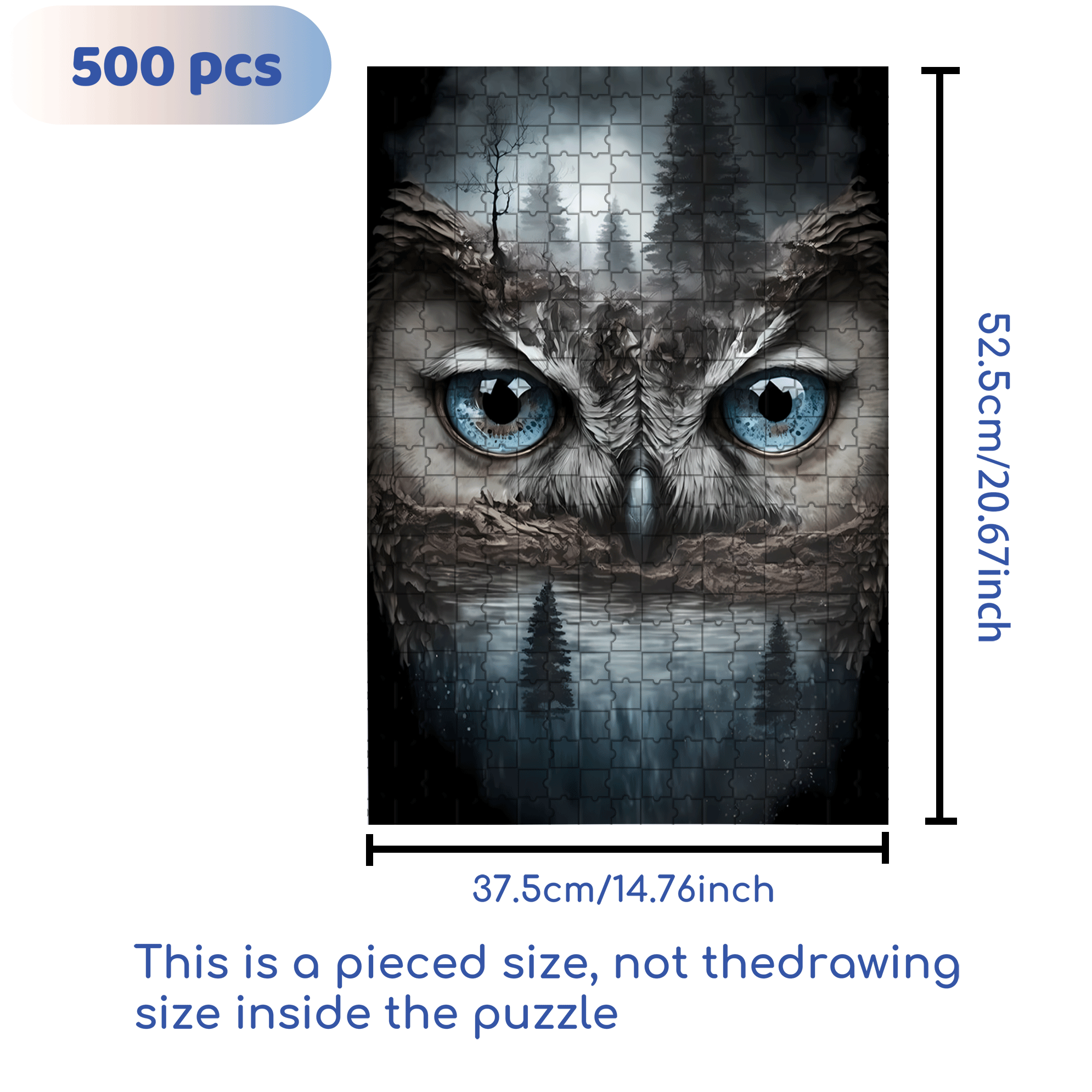 Eye In The Forest 500pcs/1000pcs Jigsaw Puzzle, Scratch-Resistant, Interactive Family Game & Brain-Boosting DIY Decor, Perfect for Halloween, Christmas & New Year Gifts, Family Puzzle Game