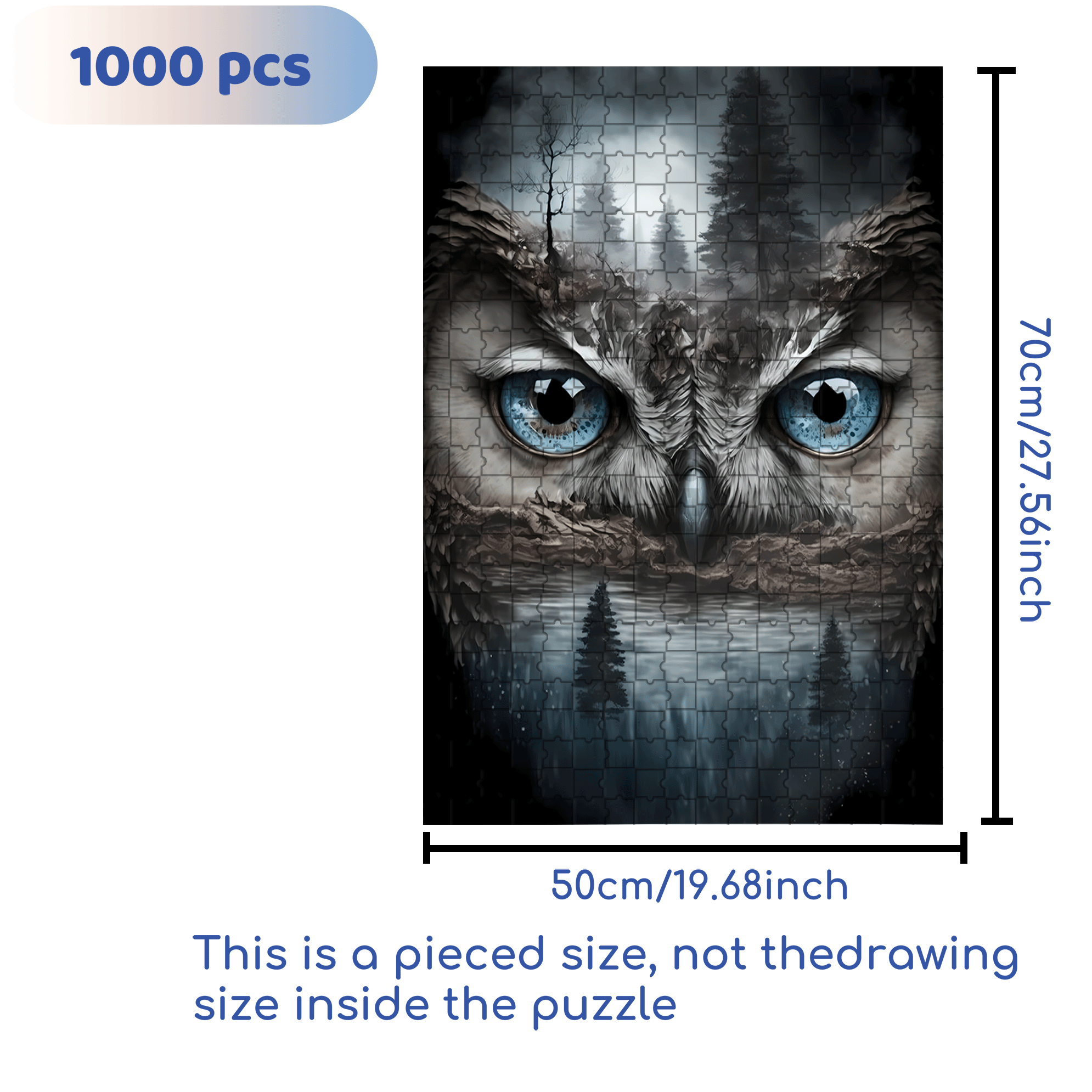 Eye In The Forest 500pcs/1000pcs Jigsaw Puzzle, Scratch-Resistant, Interactive Family Game & Brain-Boosting DIY Decor, Perfect for Halloween, Christmas & New Year Gifts, Family Puzzle Game