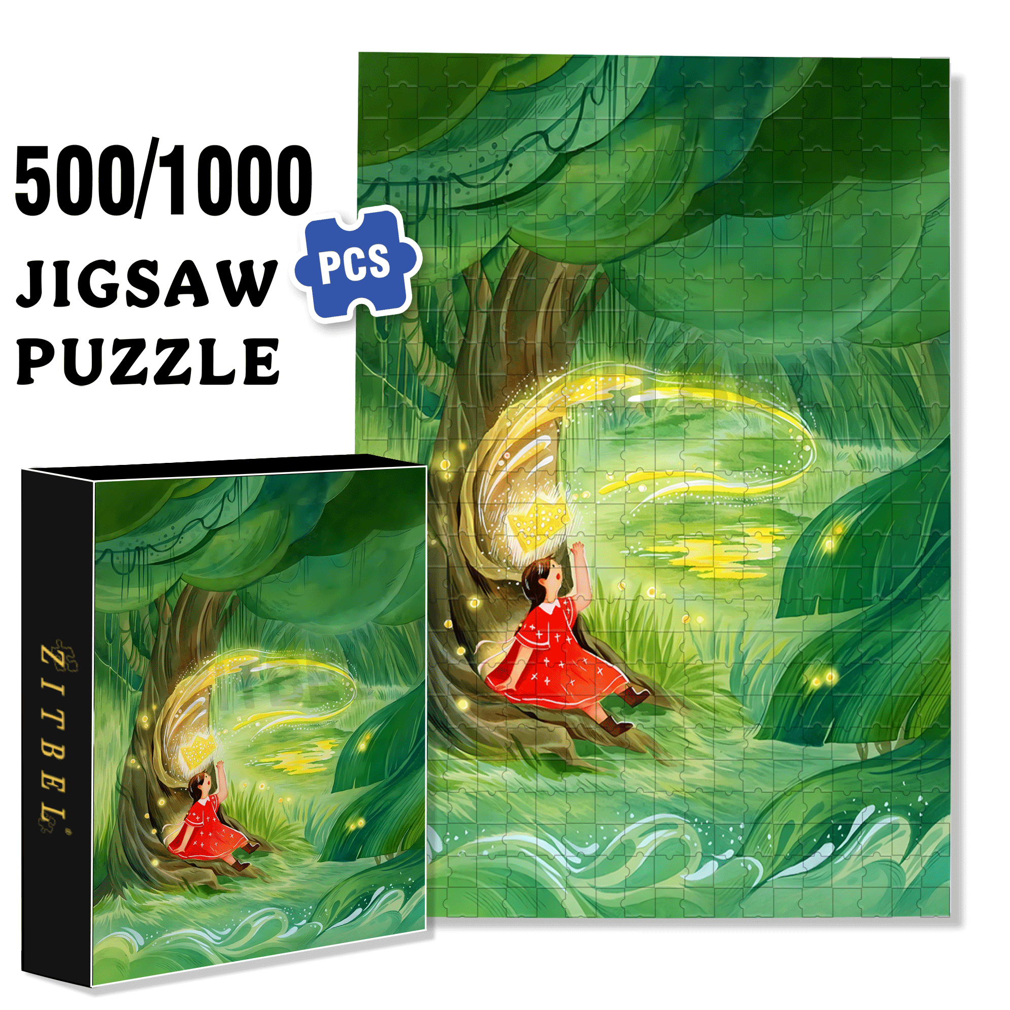 Firefly Tribe 500pcs/1000pcs Jigsaw Puzzle, Scratch-Resistant, Interactive Family Game & Brain-Boosting DIY Decor, Perfect for Halloween, Christmas & New Year Gifts, Family Puzzle Game